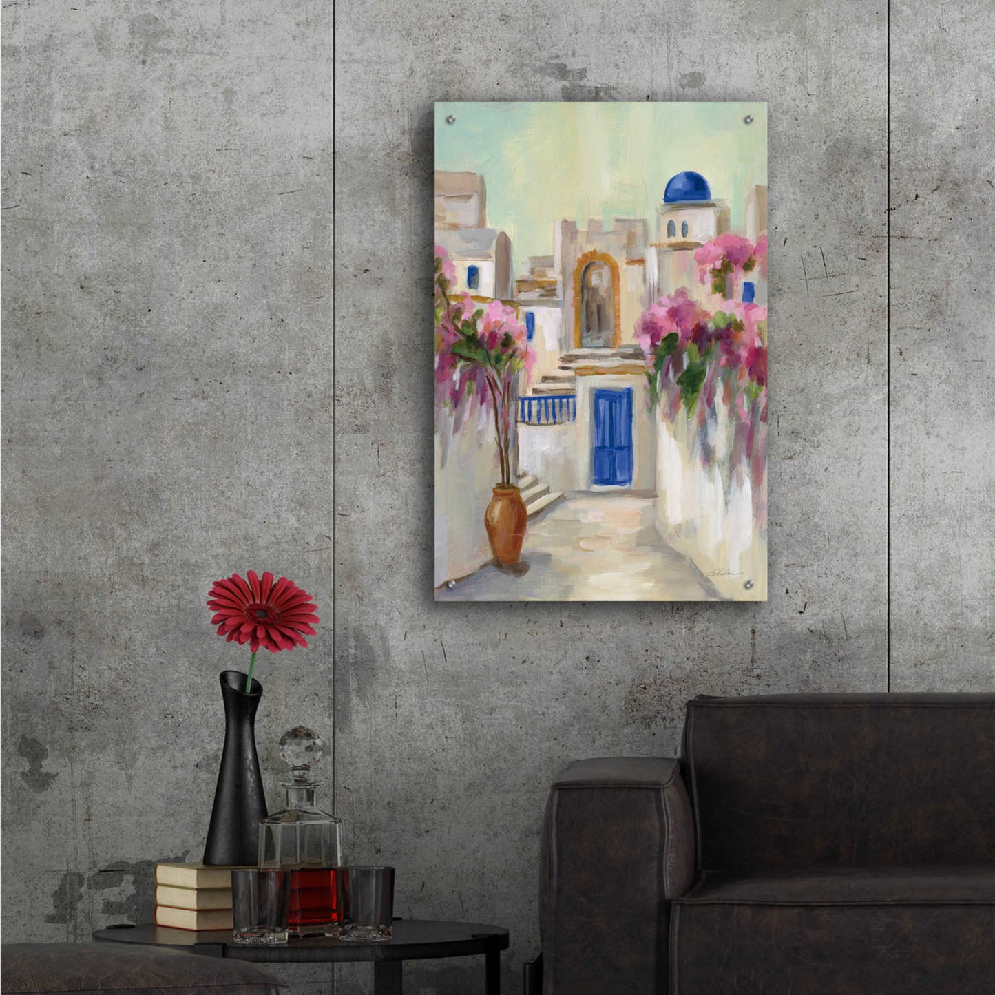 Epic Art 'Santorini Street II' by Silvia Vassileva, Acrylic Glass Wall Art,24x36