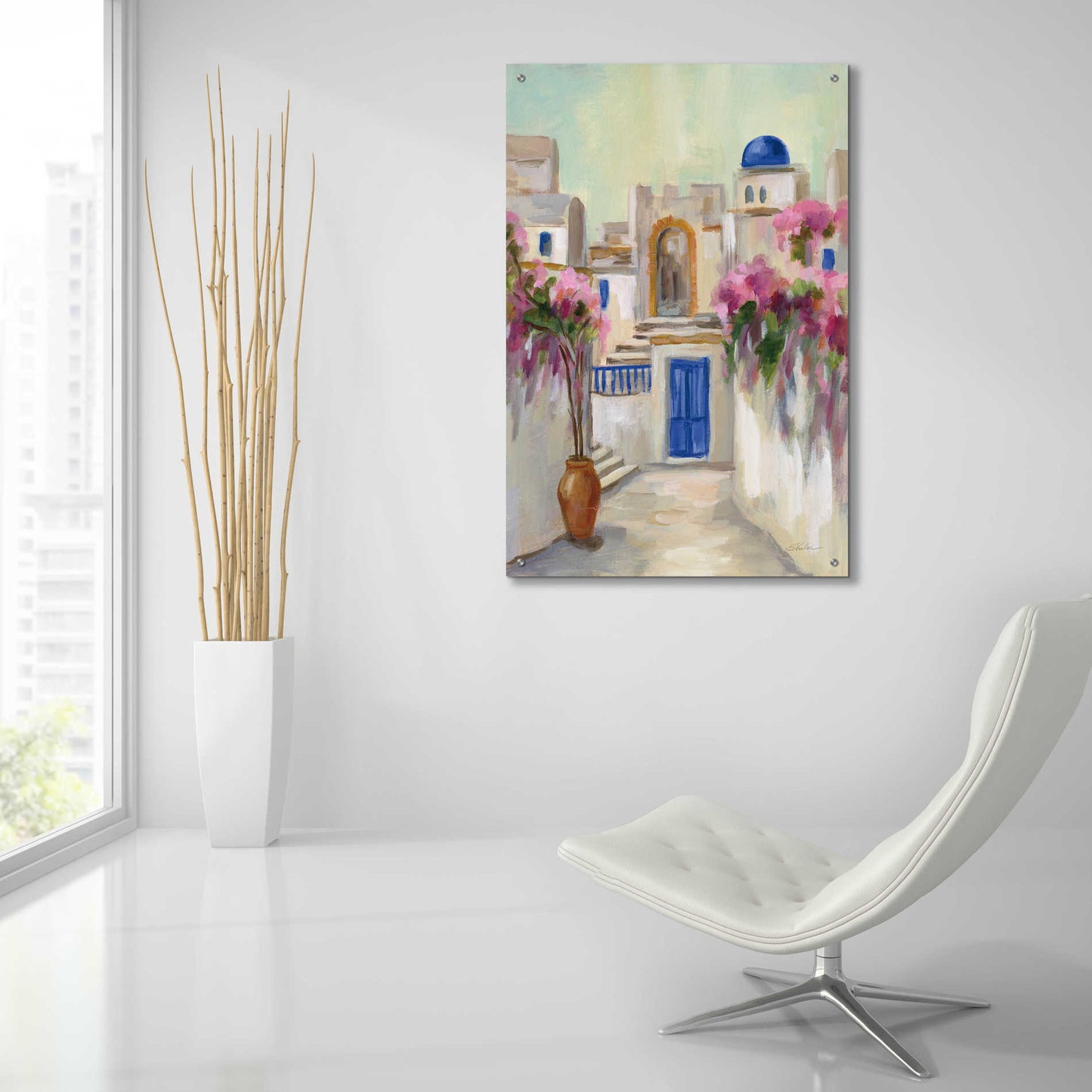 Epic Art 'Santorini Street II' by Silvia Vassileva, Acrylic Glass Wall Art,24x36