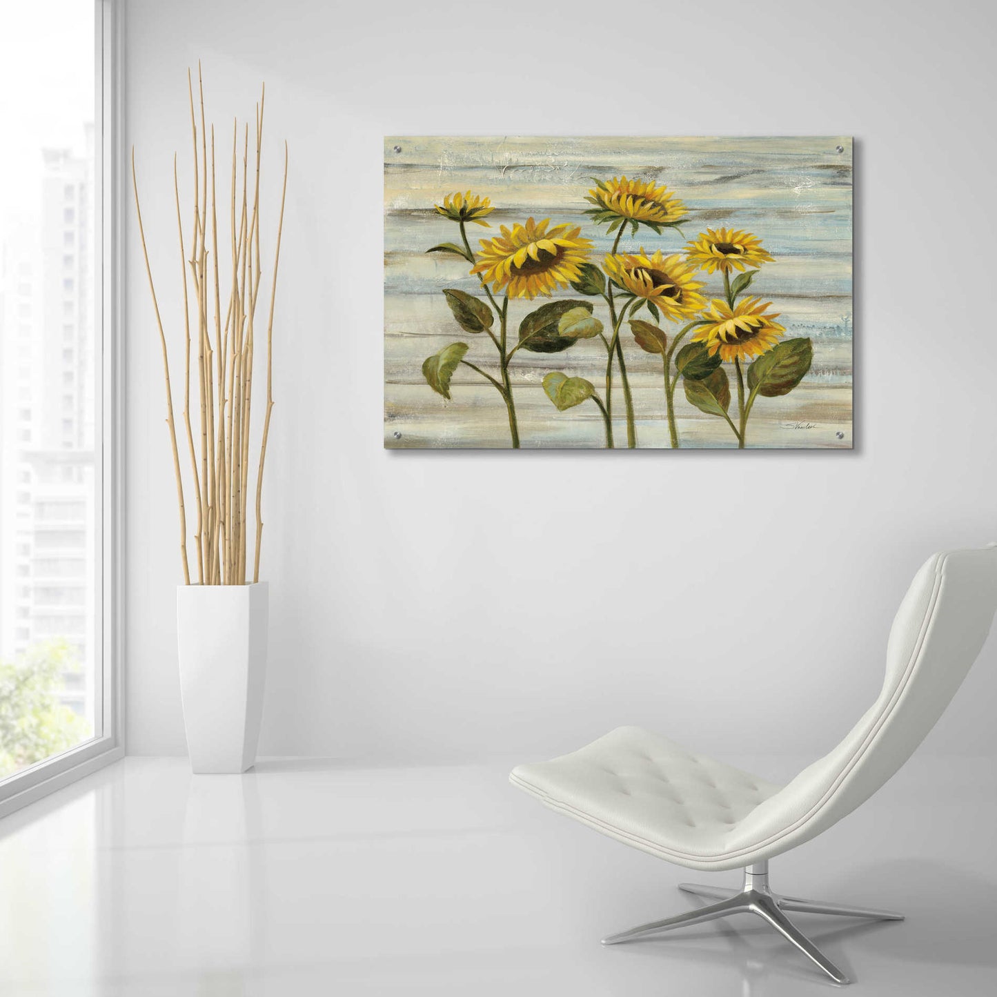Epic Art 'Cottage Sunflowers' by Silvia Vassileva, Acrylic Glass Wall Art,36x24