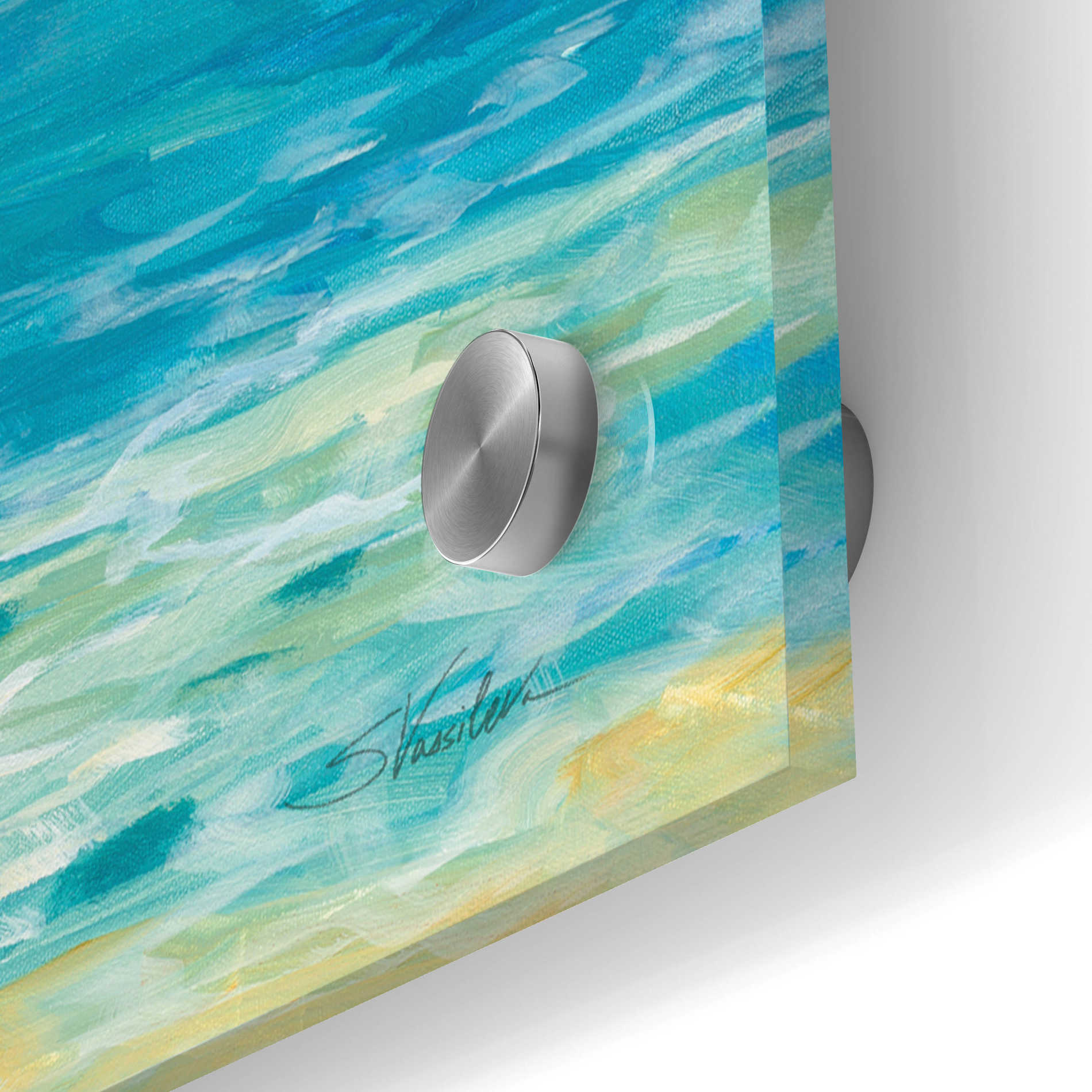 Epic Art 'Caribbean Sea Reflections' by Silvia Vassileva, Acrylic Glass Wall Art,48x24