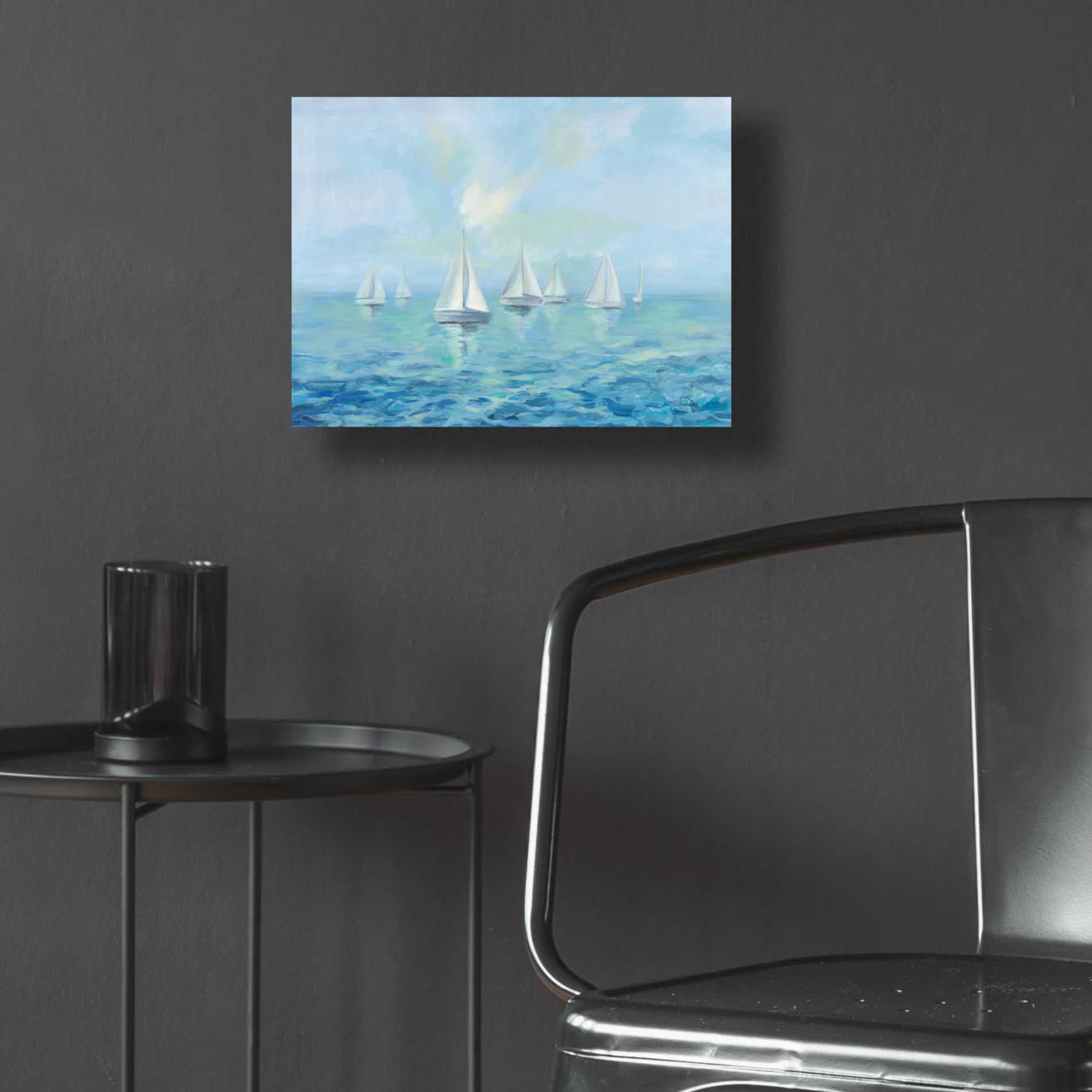 Epic Art 'Boats in the Haze' by Silvia Vassileva, Acrylic Glass Wall Art,16x12