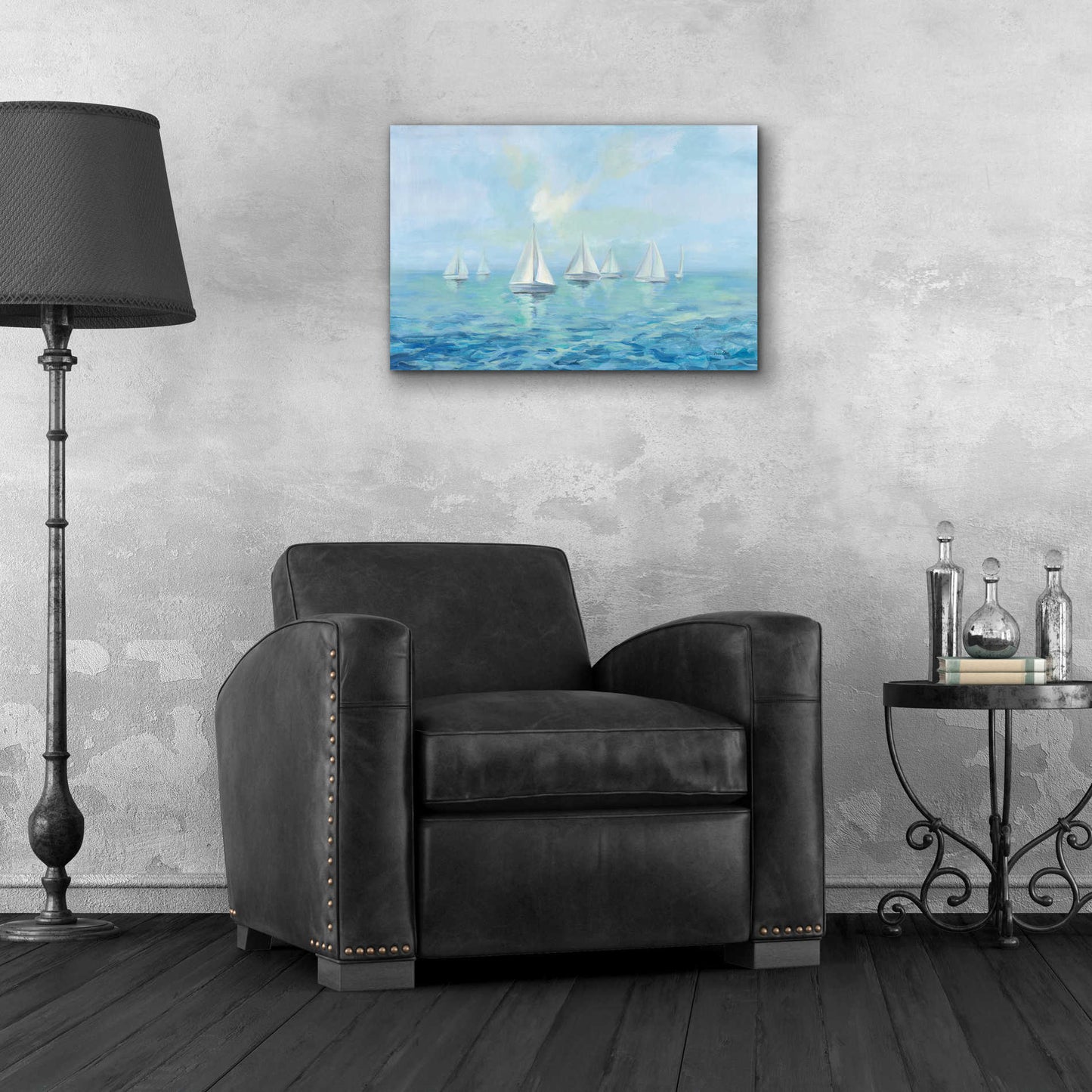 Epic Art 'Boats in the Haze' by Silvia Vassileva, Acrylic Glass Wall Art,24x16