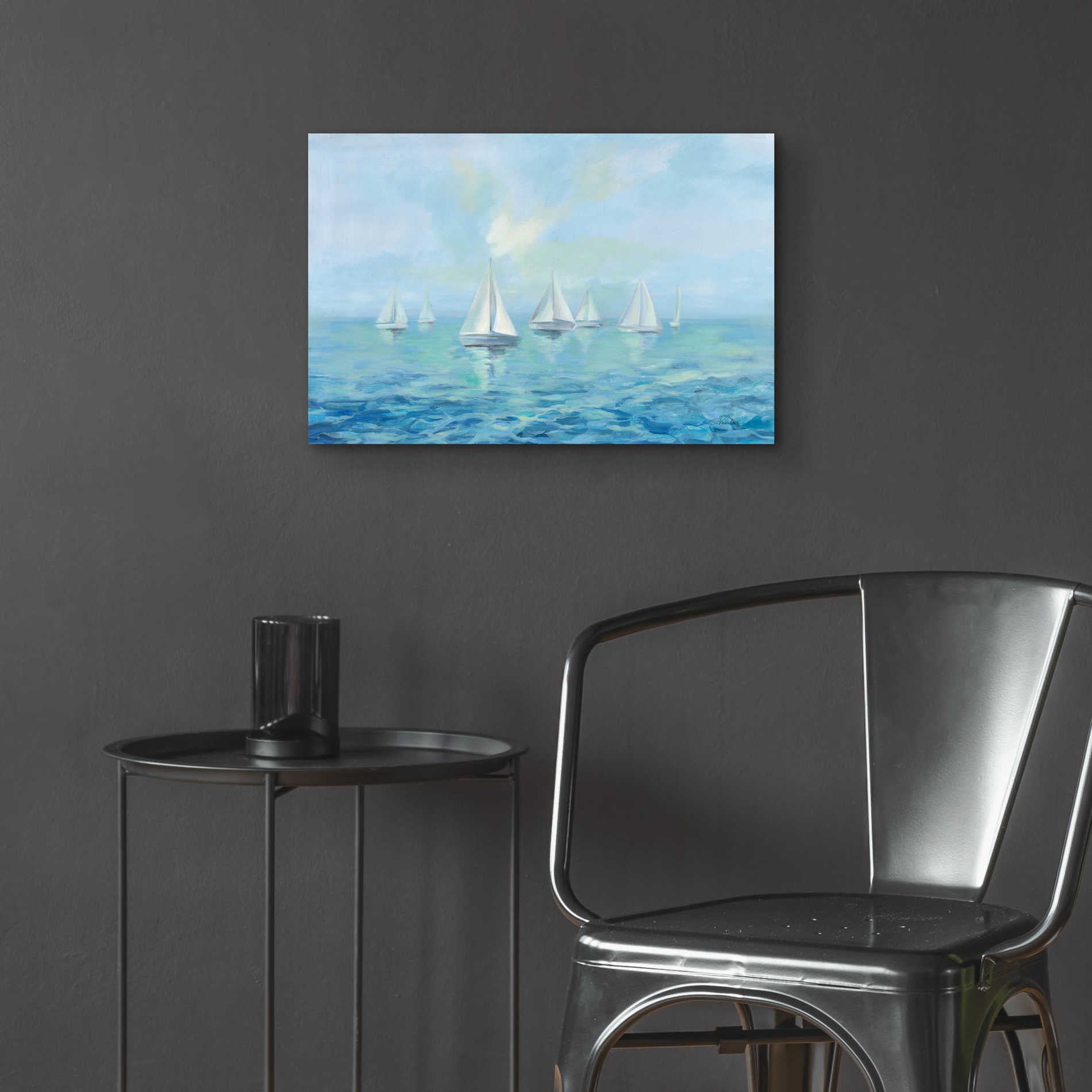 Epic Art 'Boats in the Haze' by Silvia Vassileva, Acrylic Glass Wall Art,24x16