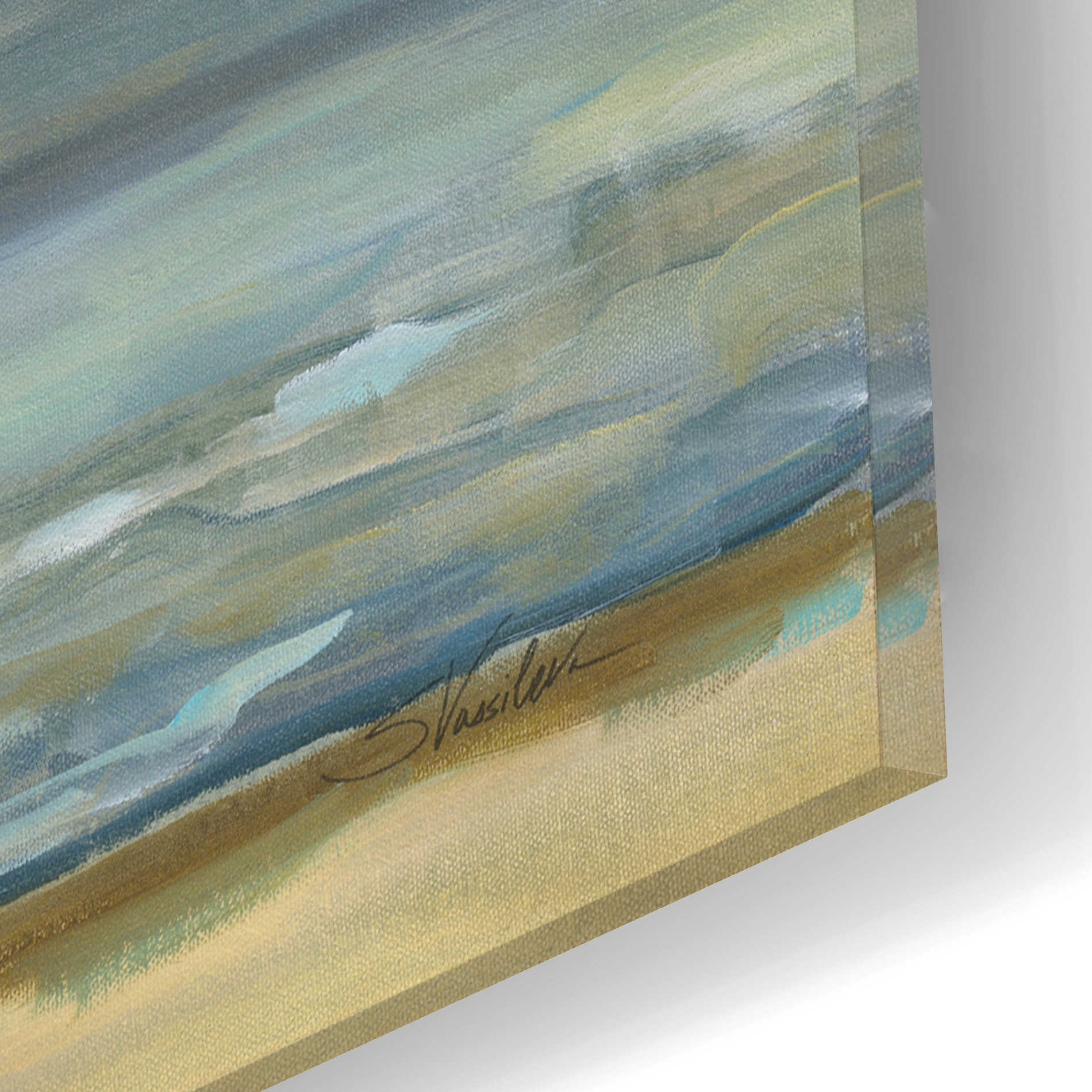 Epic Art 'Rhythmic Sunset Waves' by Silvia Vassileva, Acrylic Glass Wall Art,16x12
