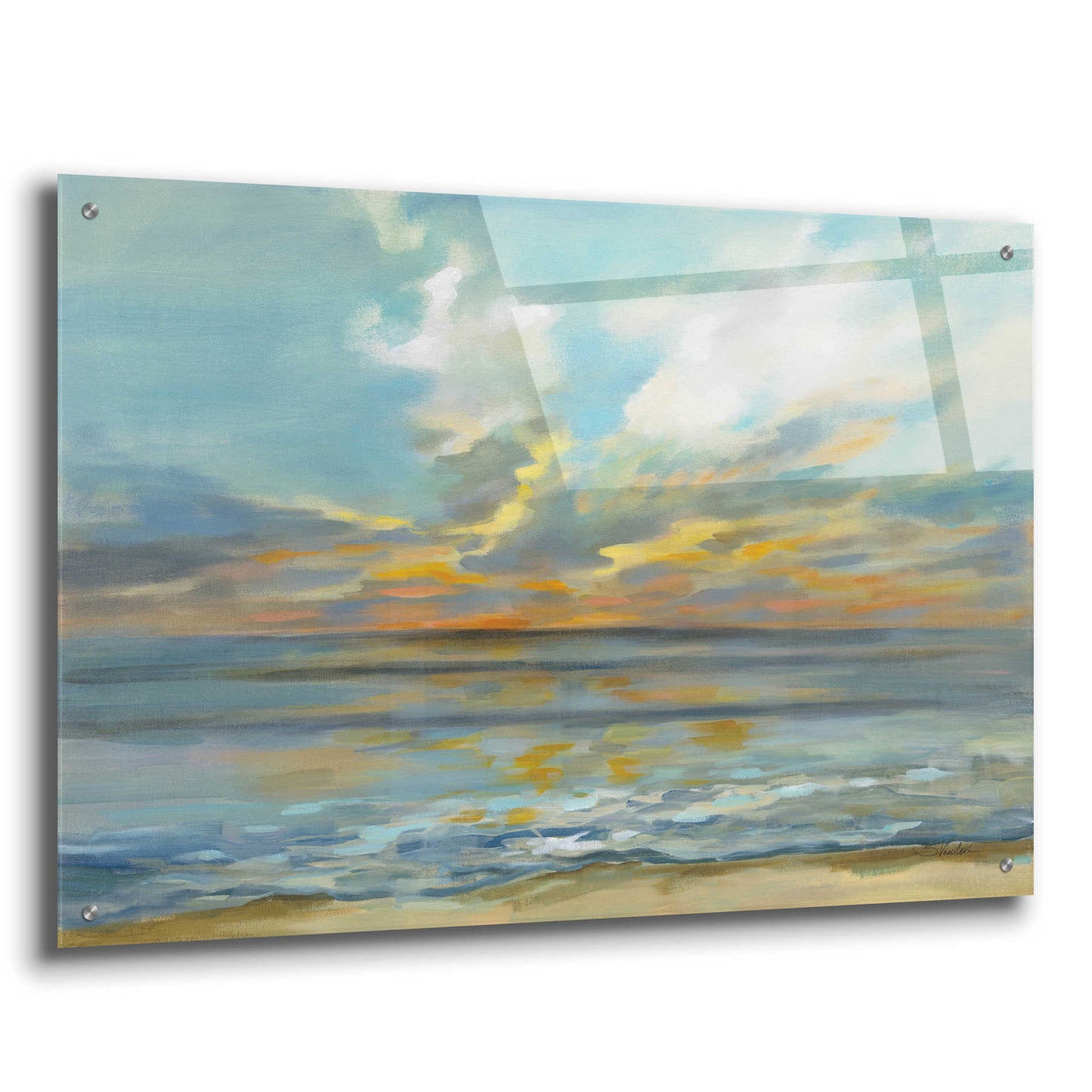 Epic Art 'Rhythmic Sunset Waves' by Silvia Vassileva, Acrylic Glass Wall Art,36x24