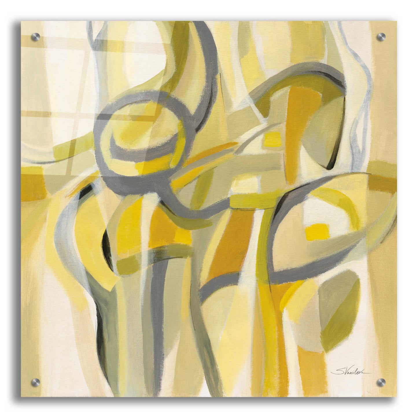 Epic Art 'Mid Mod Yellow' by Silvia Vassileva, Acrylic Glass Wall Art,24x24