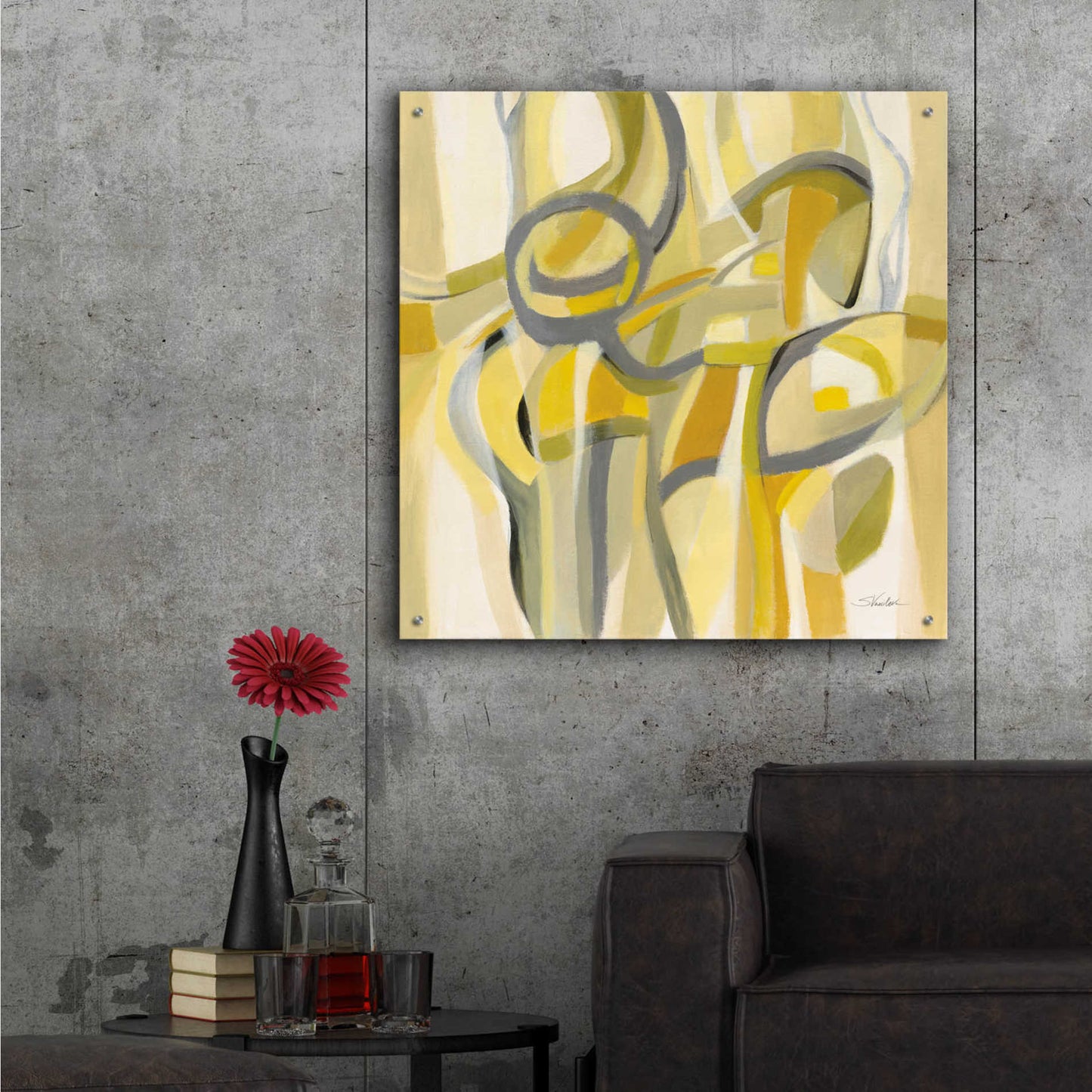 Epic Art 'Mid Mod Yellow' by Silvia Vassileva, Acrylic Glass Wall Art,36x36
