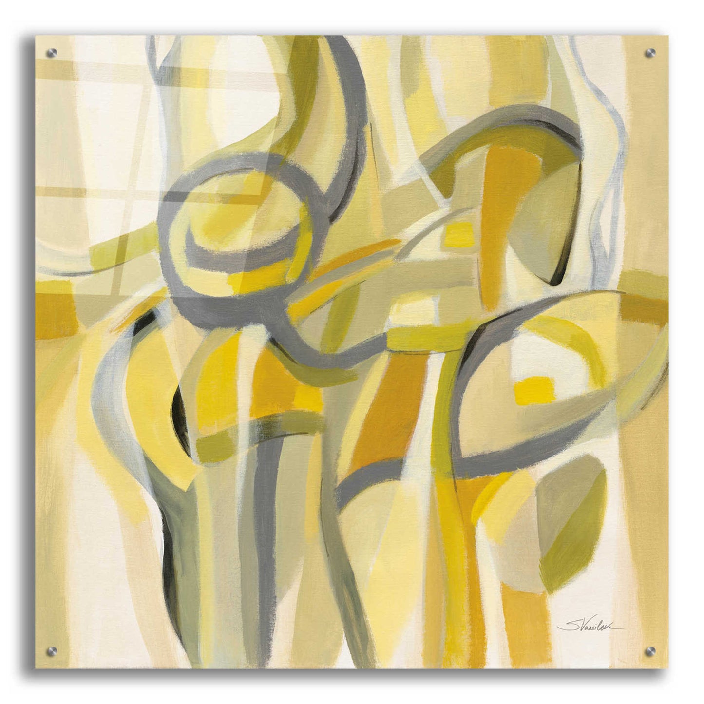 Epic Art 'Mid Mod Yellow' by Silvia Vassileva, Acrylic Glass Wall Art,36x36