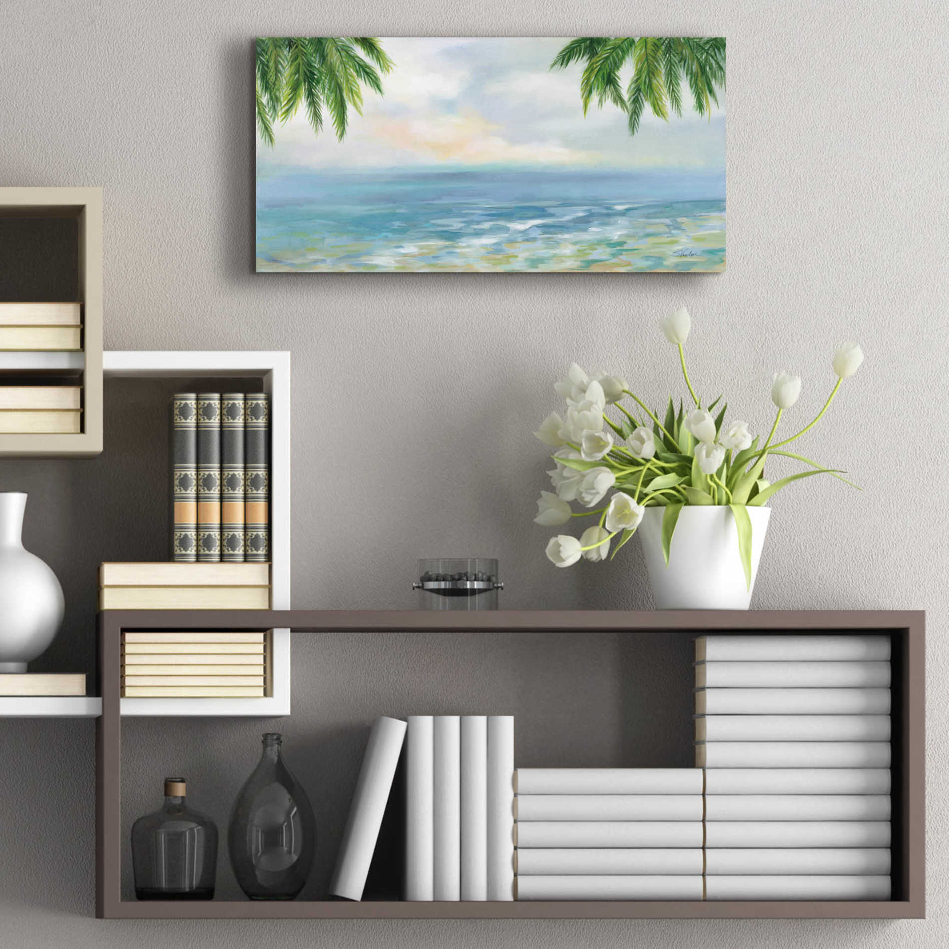 Epic Art 'Island Morning' by Silvia Vassileva, Acrylic Glass Wall Art,24x12