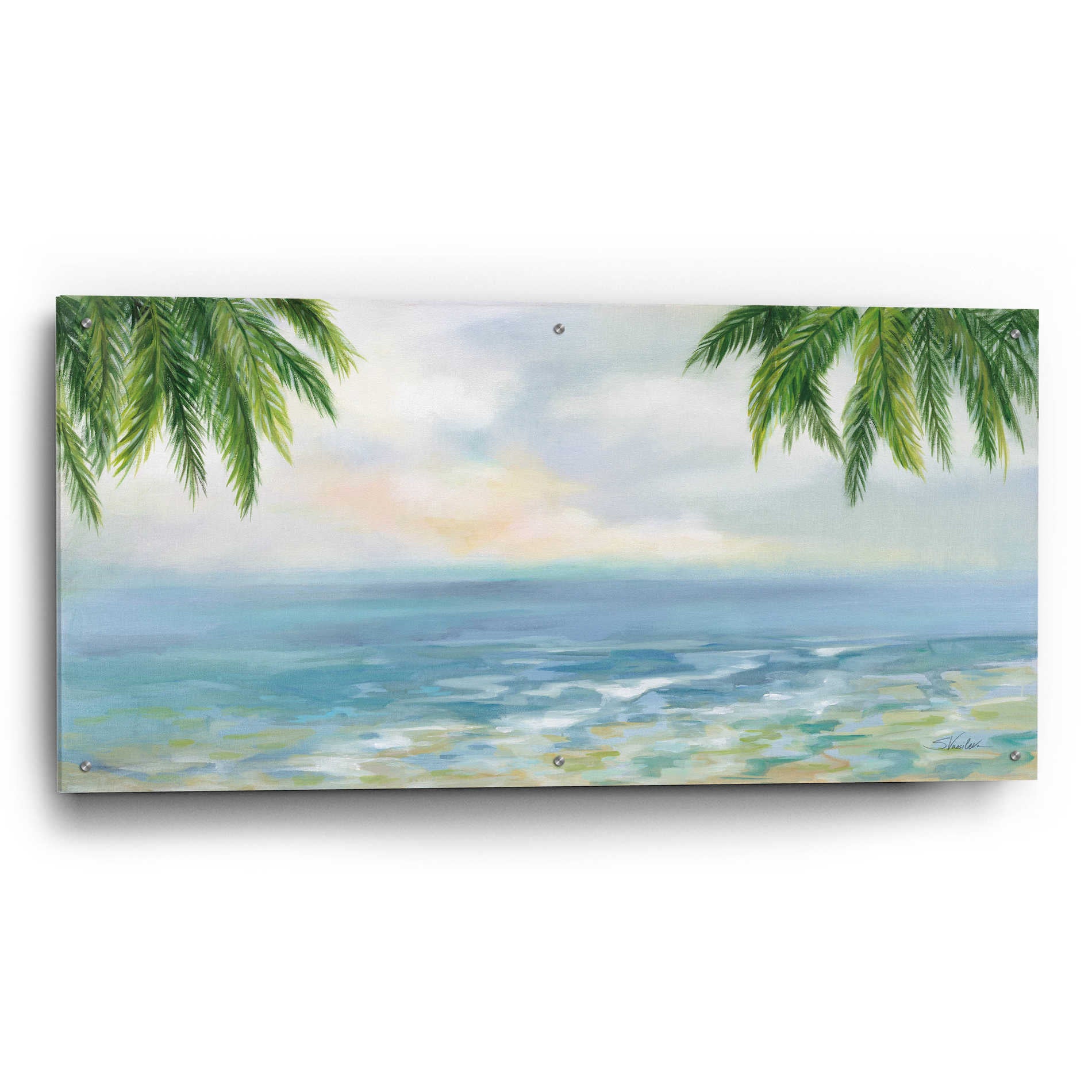 Epic Art 'Island Morning' by Silvia Vassileva, Acrylic Glass Wall Art,48x24