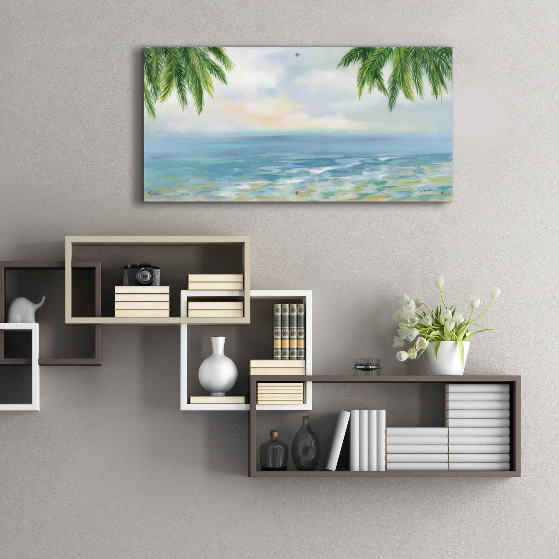 Epic Art 'Island Morning' by Silvia Vassileva, Acrylic Glass Wall Art,48x24