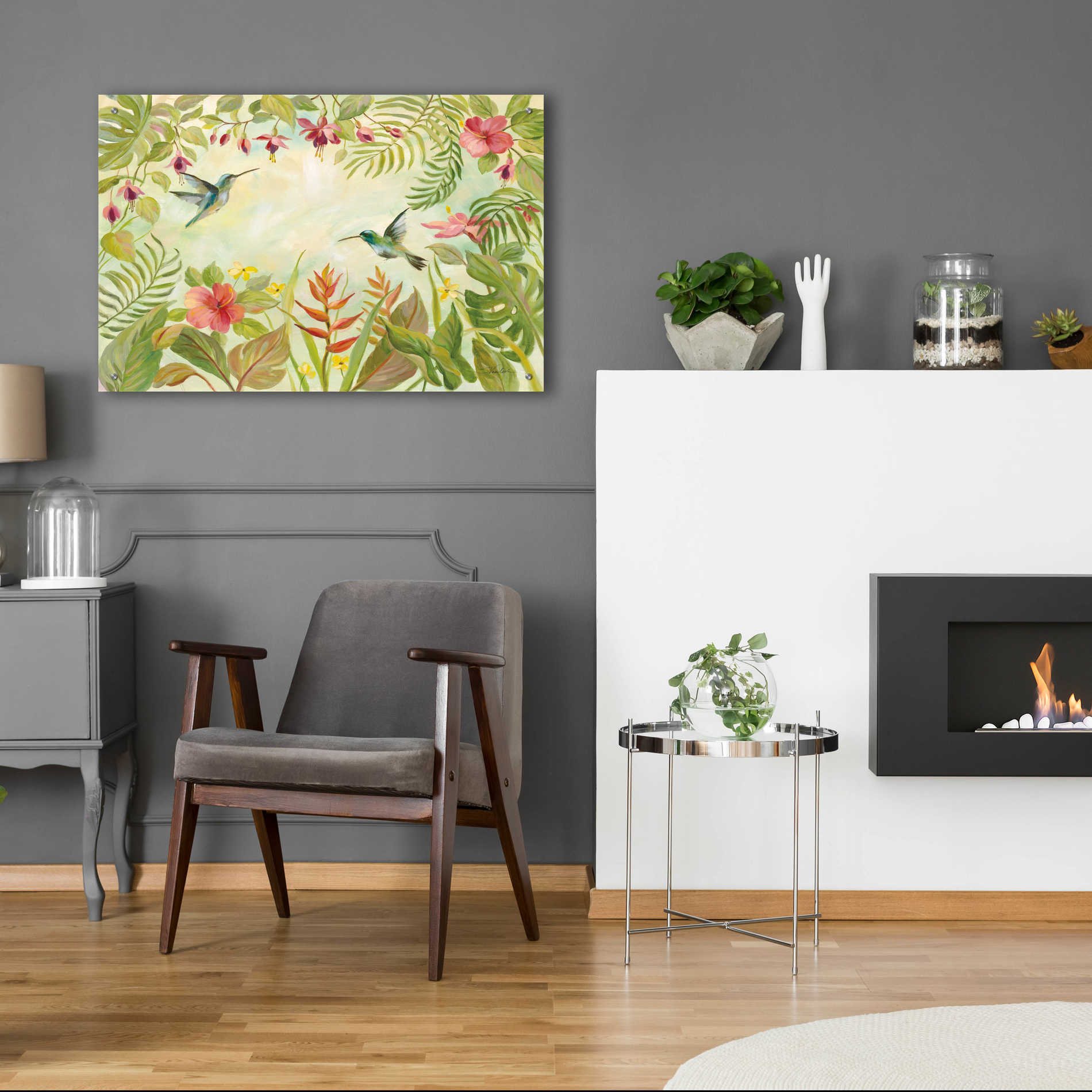 Epic Art 'Hummingbirds Song I' by Silvia Vassileva, Acrylic Glass Wall Art,36x24