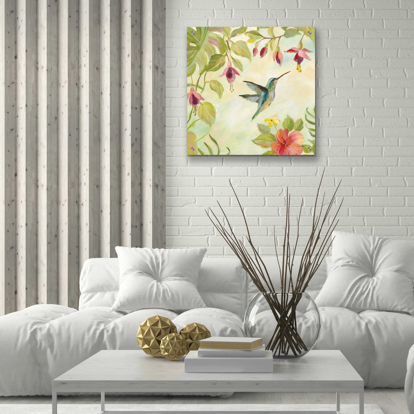 Epic Art 'Hummingbirds Song II' by Silvia Vassileva, Acrylic Glass Wall Art,24x24