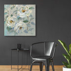 Epic Art 'Blue Gray Floral' by Silvia Vassileva, Acrylic Glass Wall Art,36x36