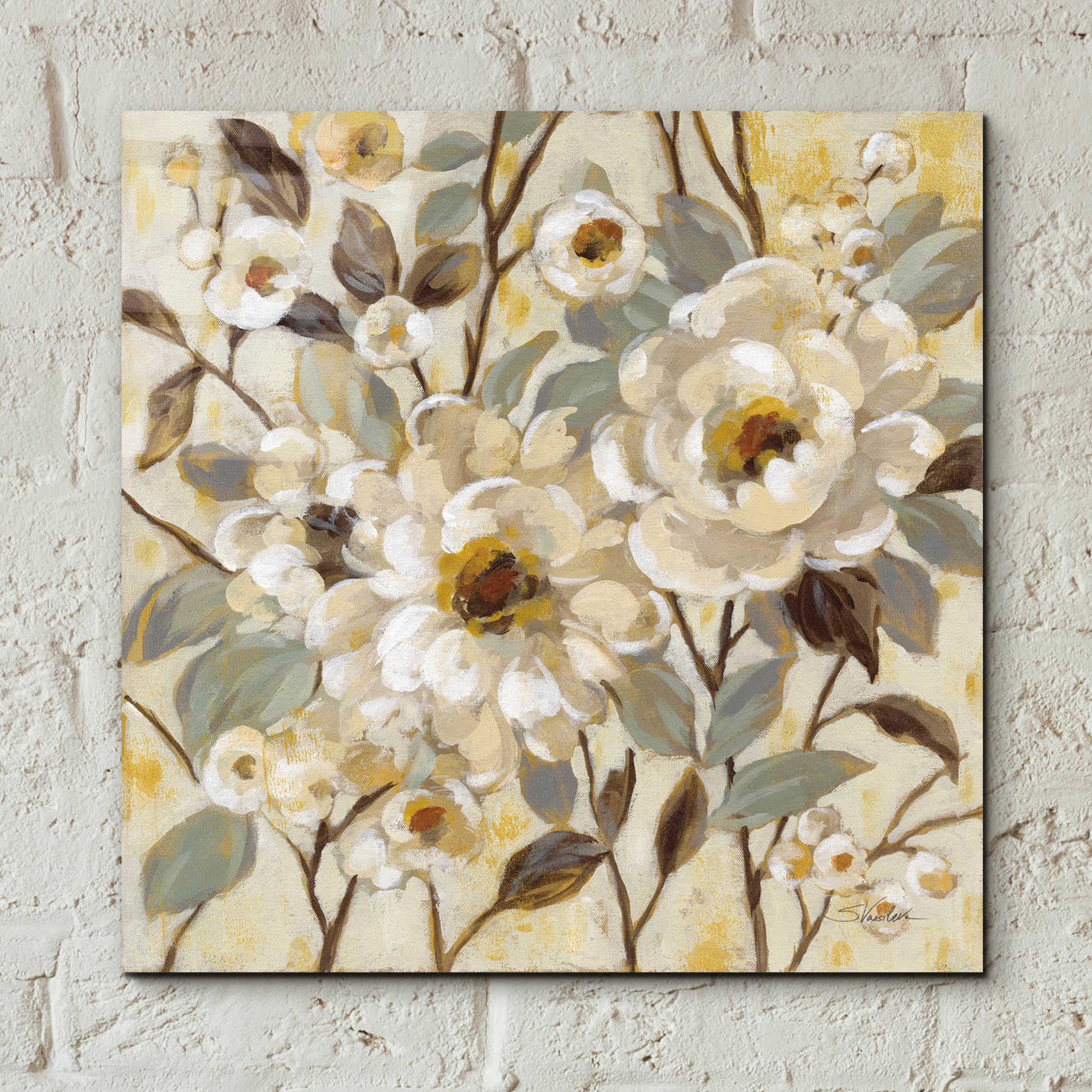 Epic Art 'Golden Nature' by Silvia Vassileva, Acrylic Glass Wall Art,12x12