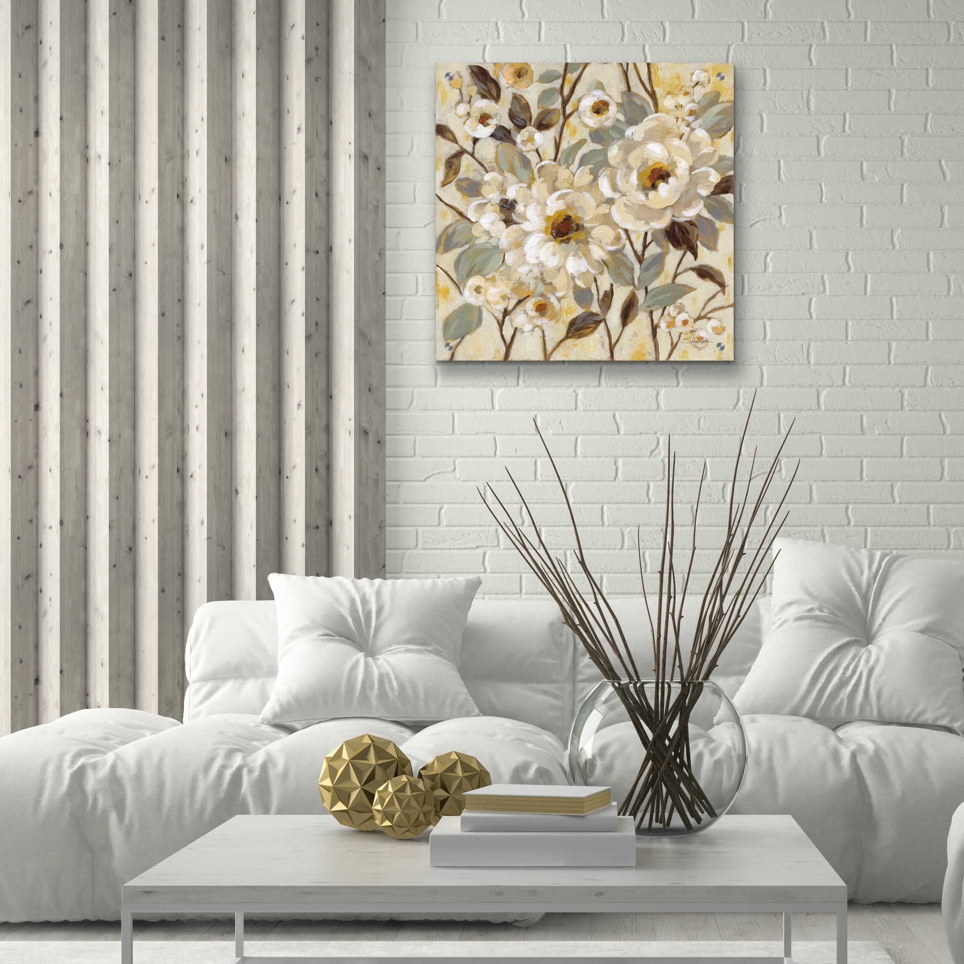 Epic Art 'Golden Nature' by Silvia Vassileva, Acrylic Glass Wall Art,24x24