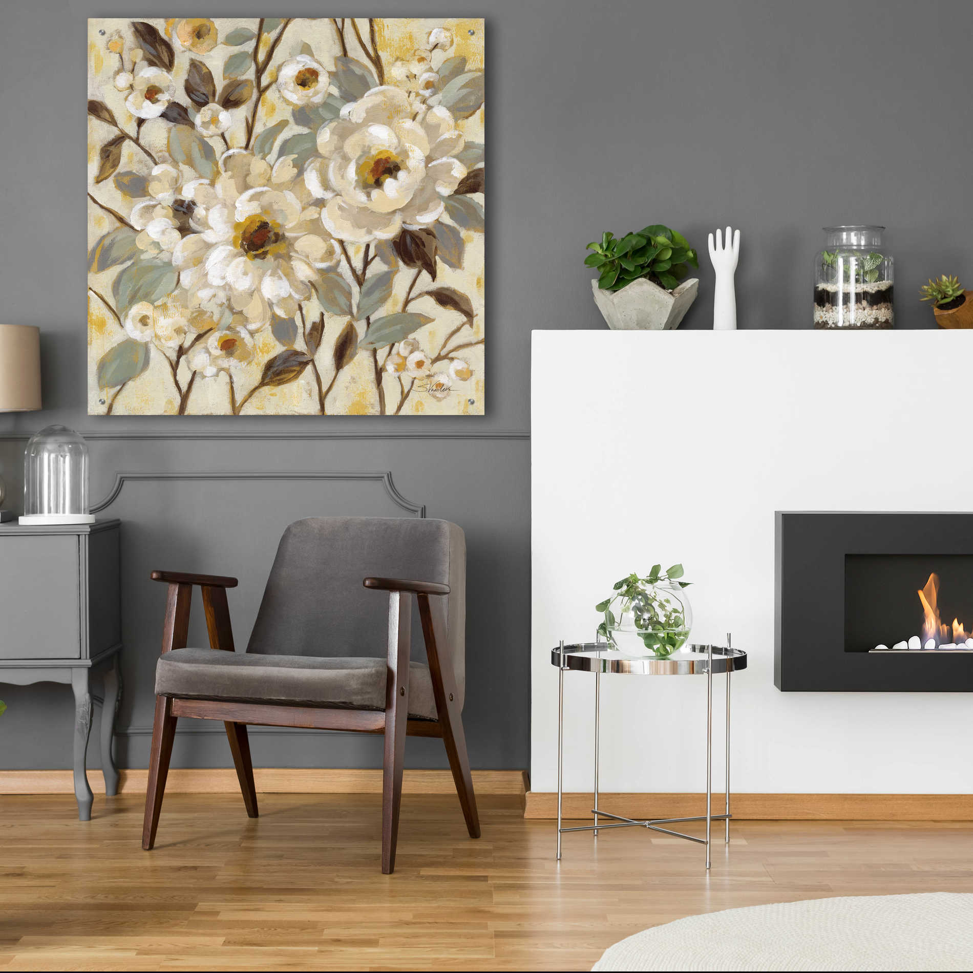 Epic Art 'Golden Nature' by Silvia Vassileva, Acrylic Glass Wall Art,36x36