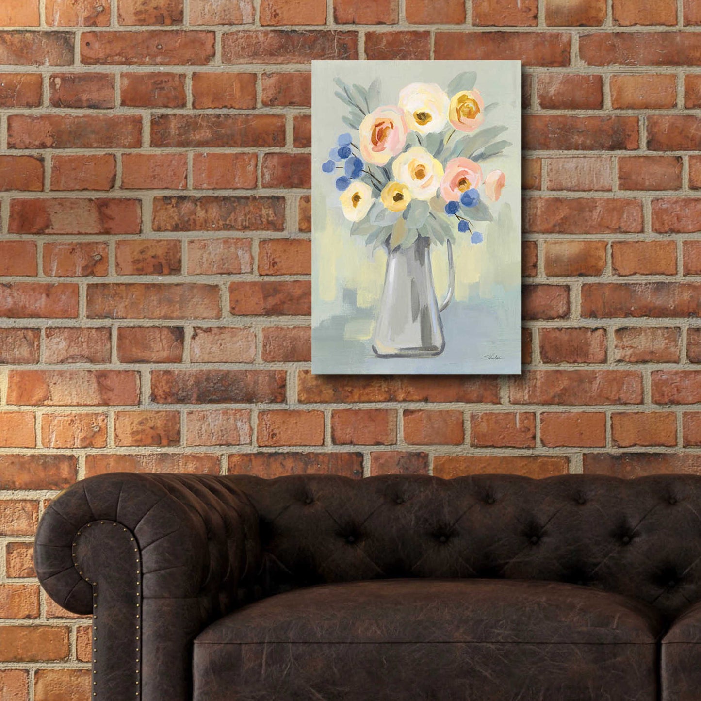 Epic Art 'Pale Flowers on Sage' by Silvia Vassileva, Acrylic Glass Wall Art,16x24
