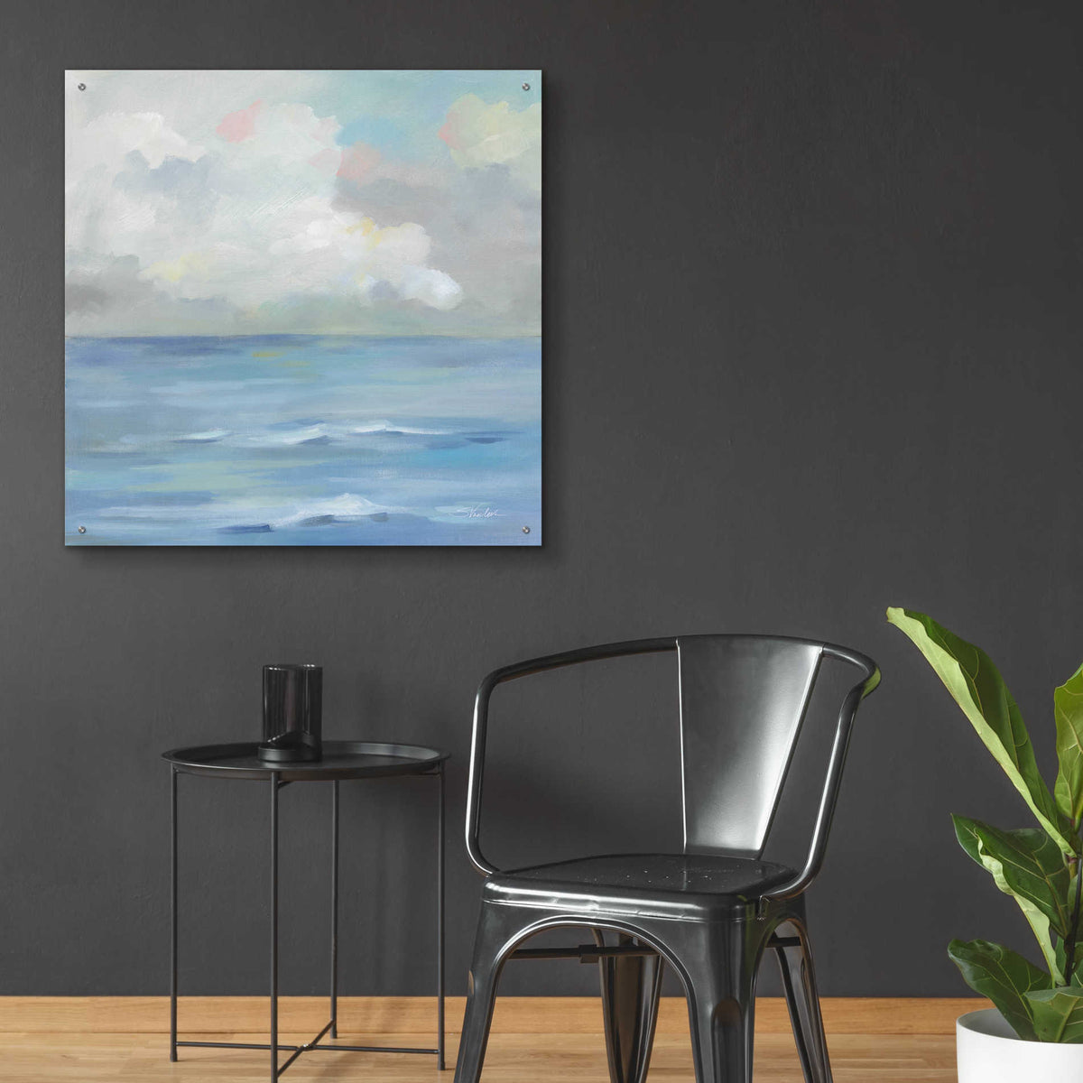 Epic Art 'Morning Seaside Clouds' by Silvia Vassileva, Acrylic Glass Wall Art,36x36