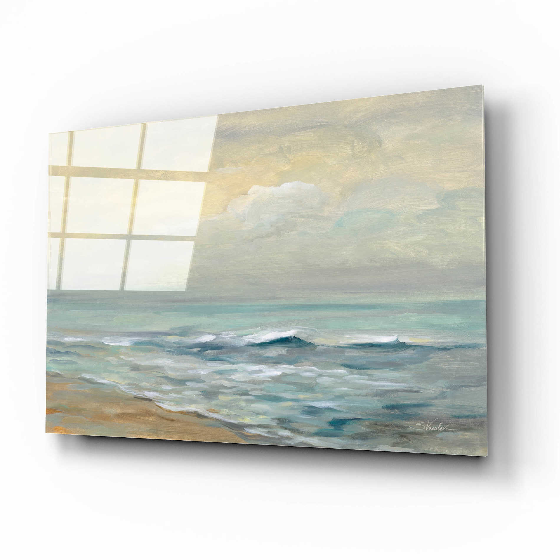 Epic Art 'Sunrise Over the Sea' by Silvia Vassileva, Acrylic Glass Wall Art,16x12