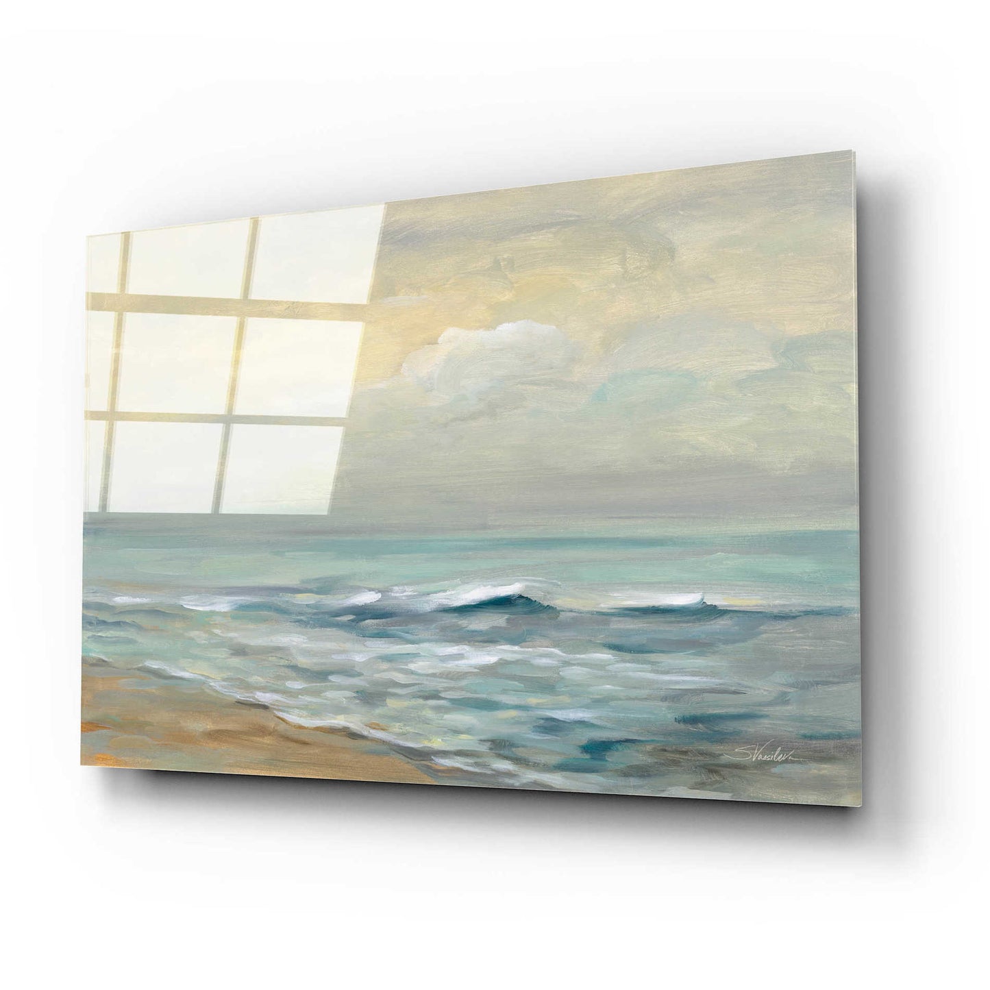 Epic Art 'Sunrise Over the Sea' by Silvia Vassileva, Acrylic Glass Wall Art,24x16
