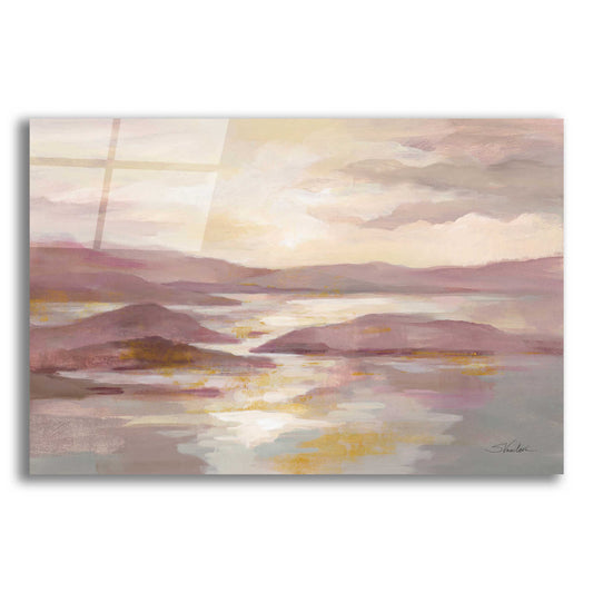Epic Art 'Pink and Gold Landscape' by Silvia Vassileva, Acrylic Glass Wall Art,18x12x1.1x0,26x18x1.1x0,40x26x1.74x0,60x40x1.74x0