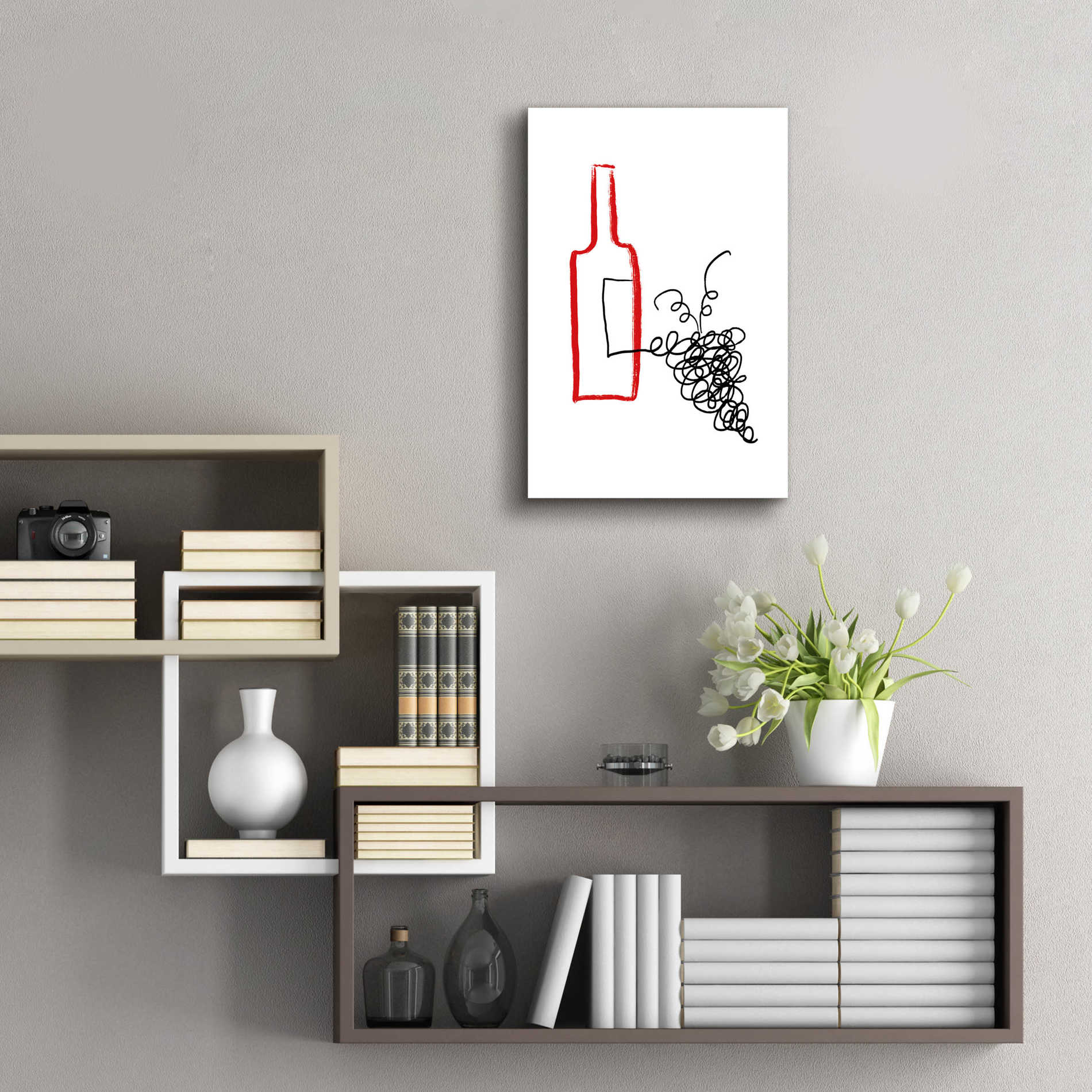 Epic Art 'A Good Wine' by Cesare Bellassai, Acrylic Glass Wall Art,16x24