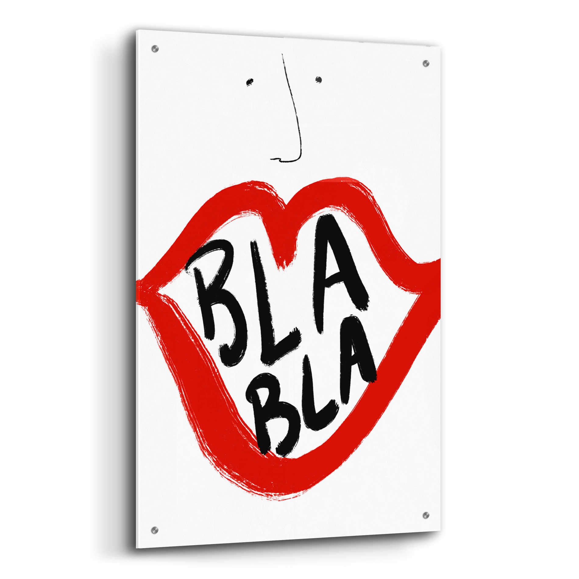 Epic Art 'Bla Bla' by Cesare Bellassai, Acrylic Glass Wall Art,24x36
