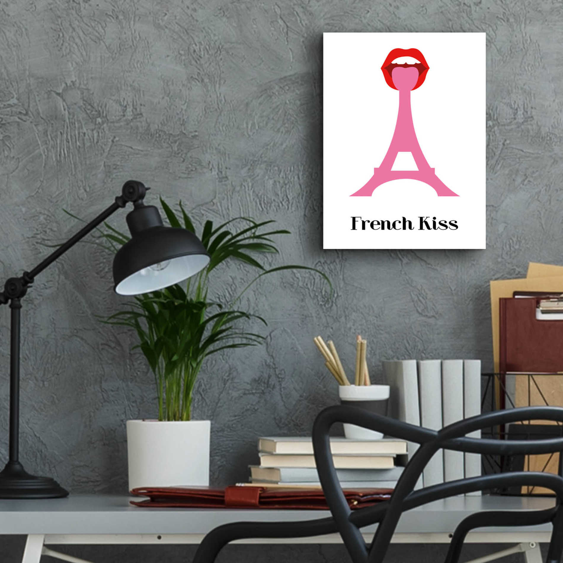 Epic Art 'French Kiss' by Cesare Bellassai, Acrylic Glass Wall Art,12x16