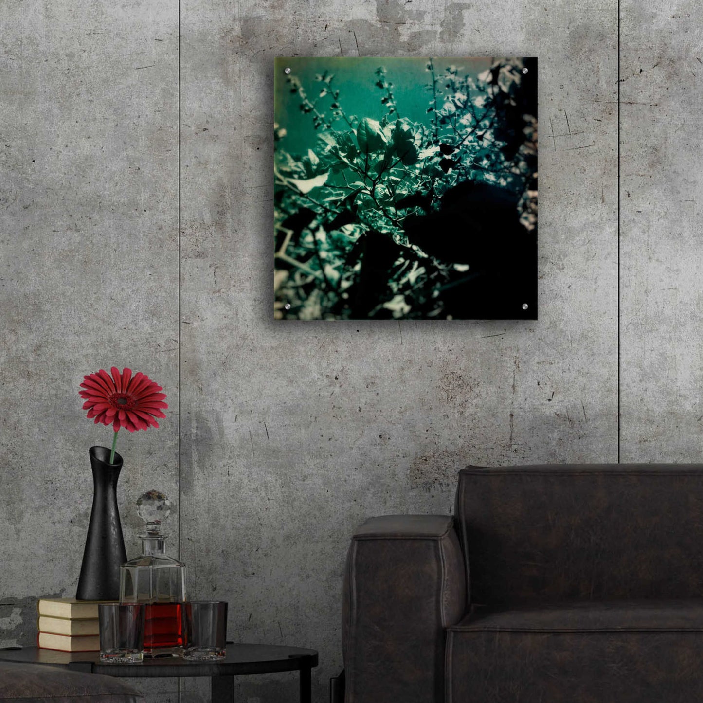 Epic Art 'Green Poem' by Cesare Bellassai, Acrylic Glass Wall Art,24x24