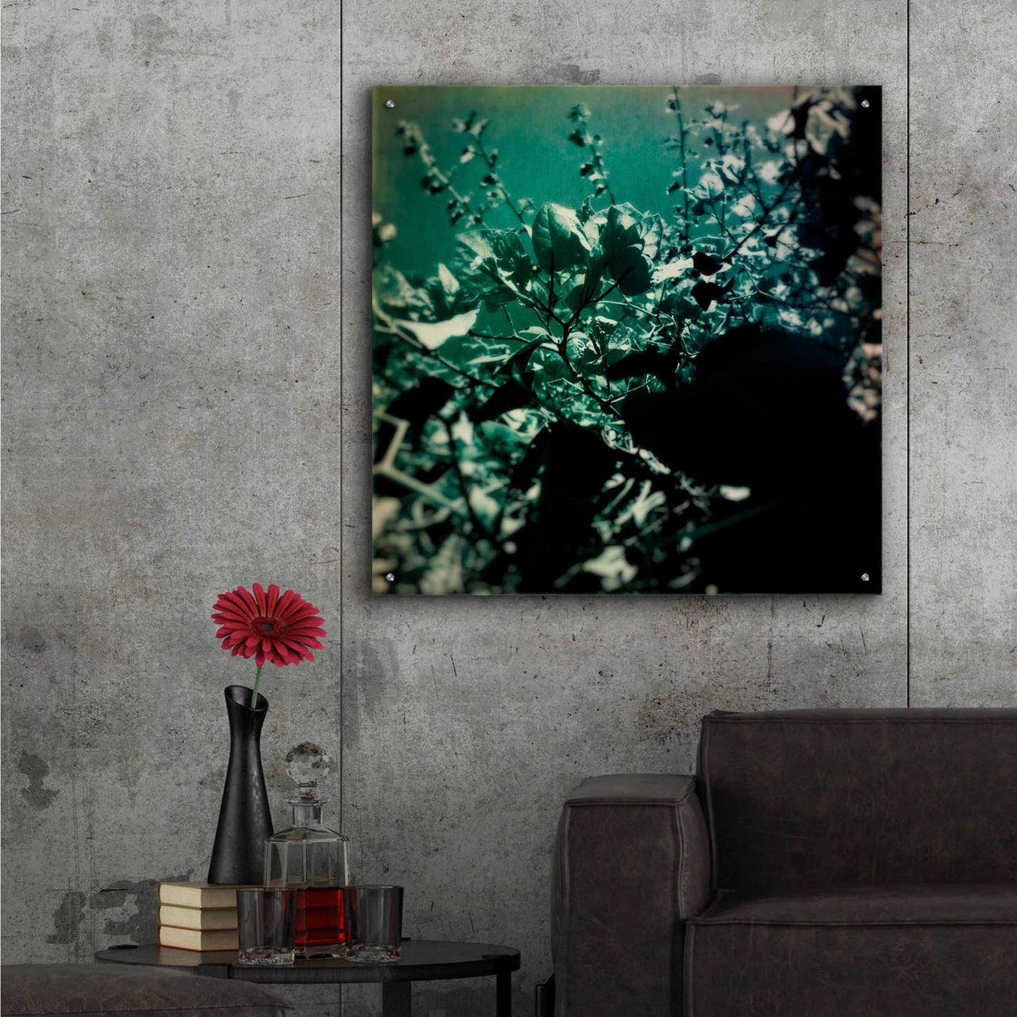 Epic Art 'Green Poem' by Cesare Bellassai, Acrylic Glass Wall Art,36x36