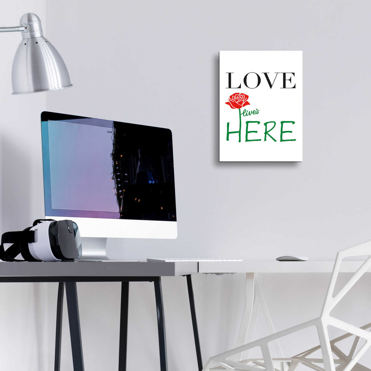 Epic Art 'Love Lives Here' by Cesare Bellassai, Acrylic Glass Wall Art,12x16