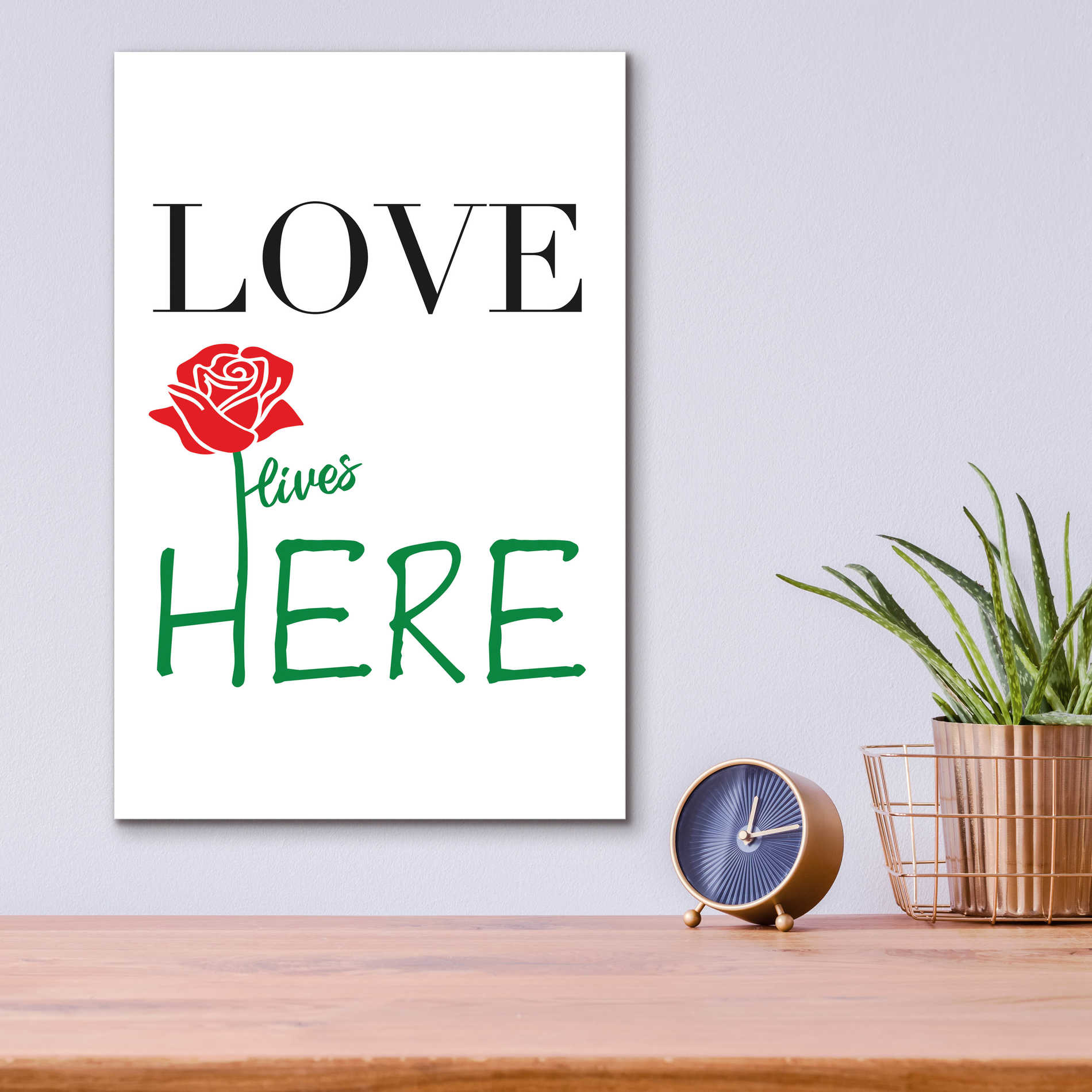 Epic Art 'Love Lives Here' by Cesare Bellassai, Acrylic Glass Wall Art,12x16