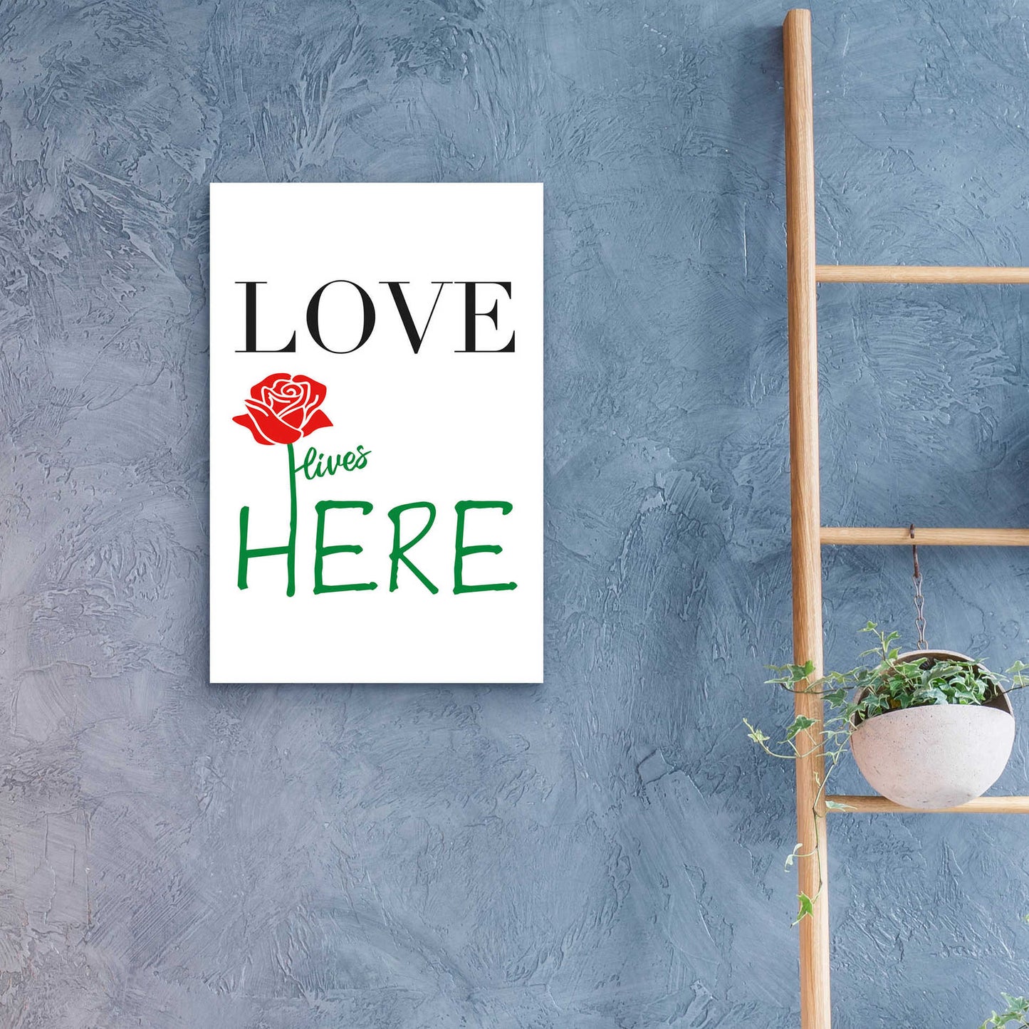 Epic Art 'Love Lives Here' by Cesare Bellassai, Acrylic Glass Wall Art,16x24