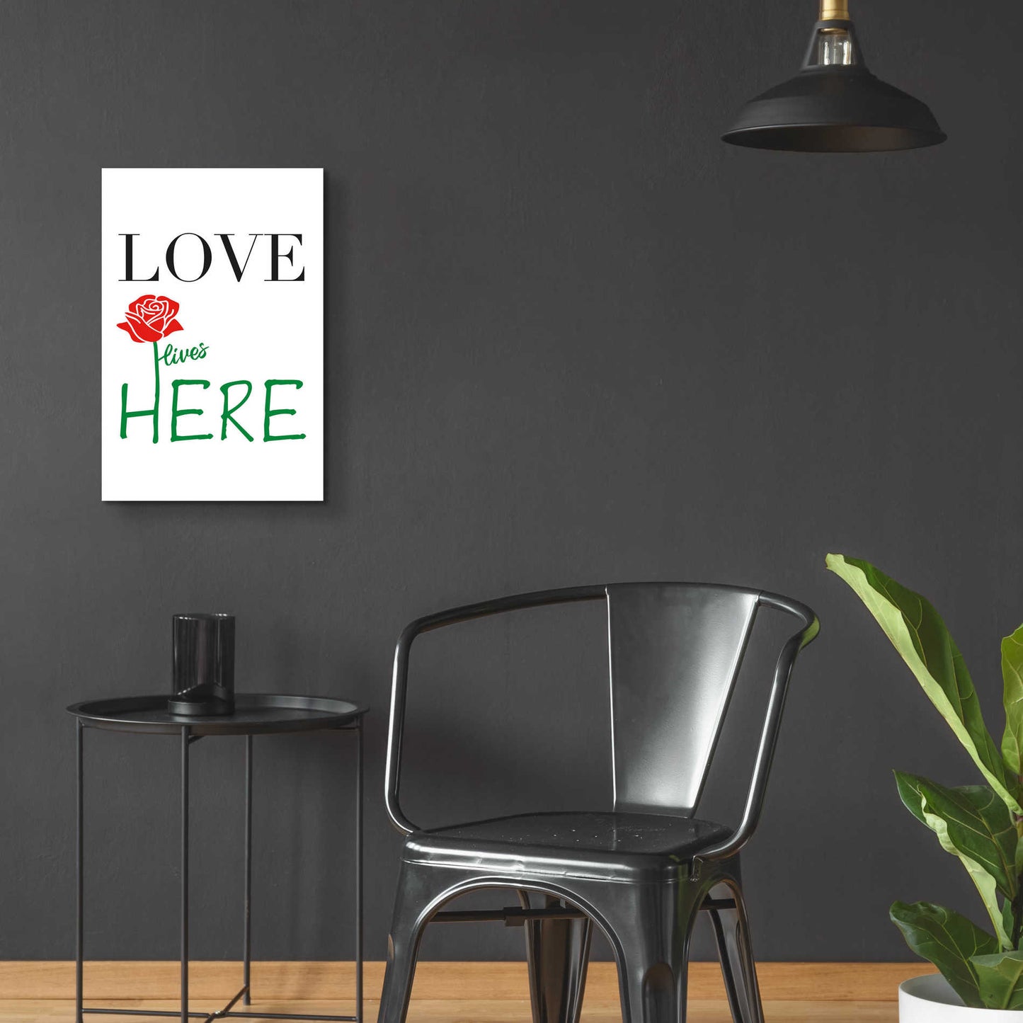 Epic Art 'Love Lives Here' by Cesare Bellassai, Acrylic Glass Wall Art,16x24