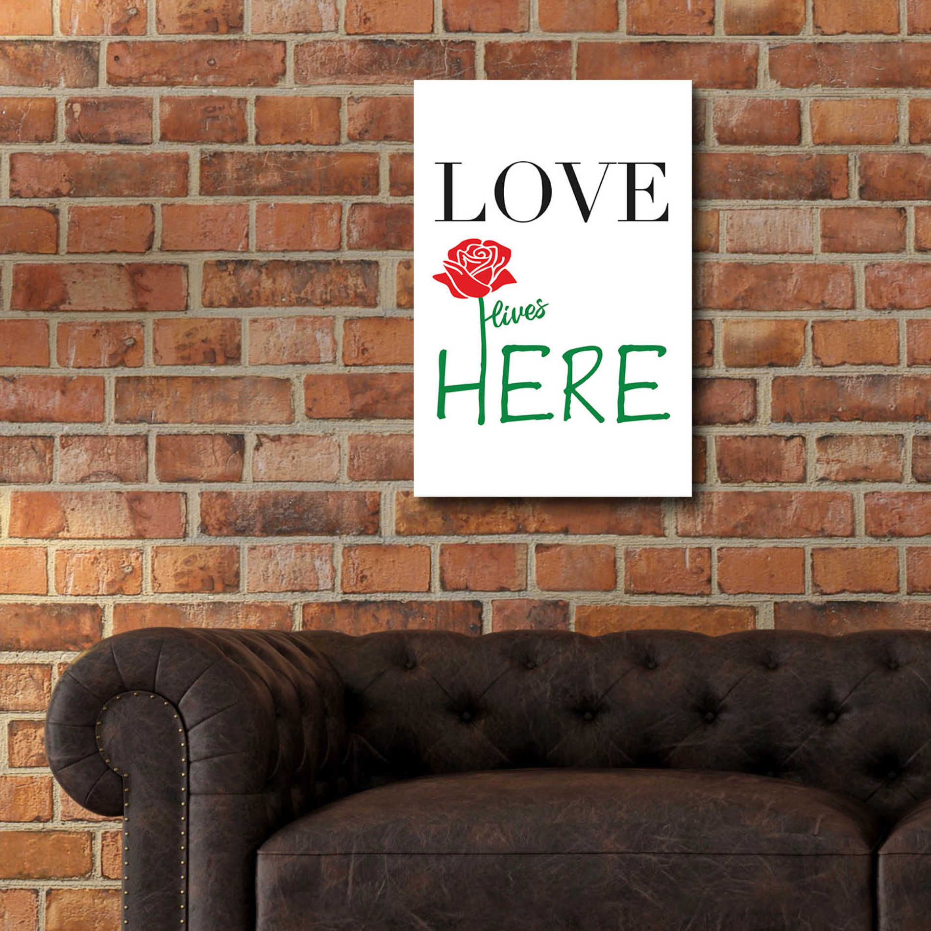 Epic Art 'Love Lives Here' by Cesare Bellassai, Acrylic Glass Wall Art,16x24