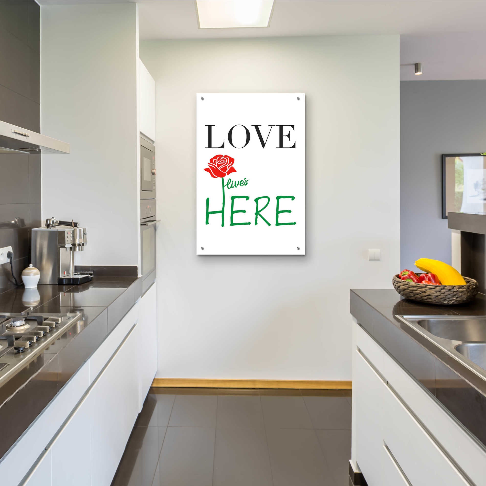 Epic Art 'Love Lives Here' by Cesare Bellassai, Acrylic Glass Wall Art,24x36