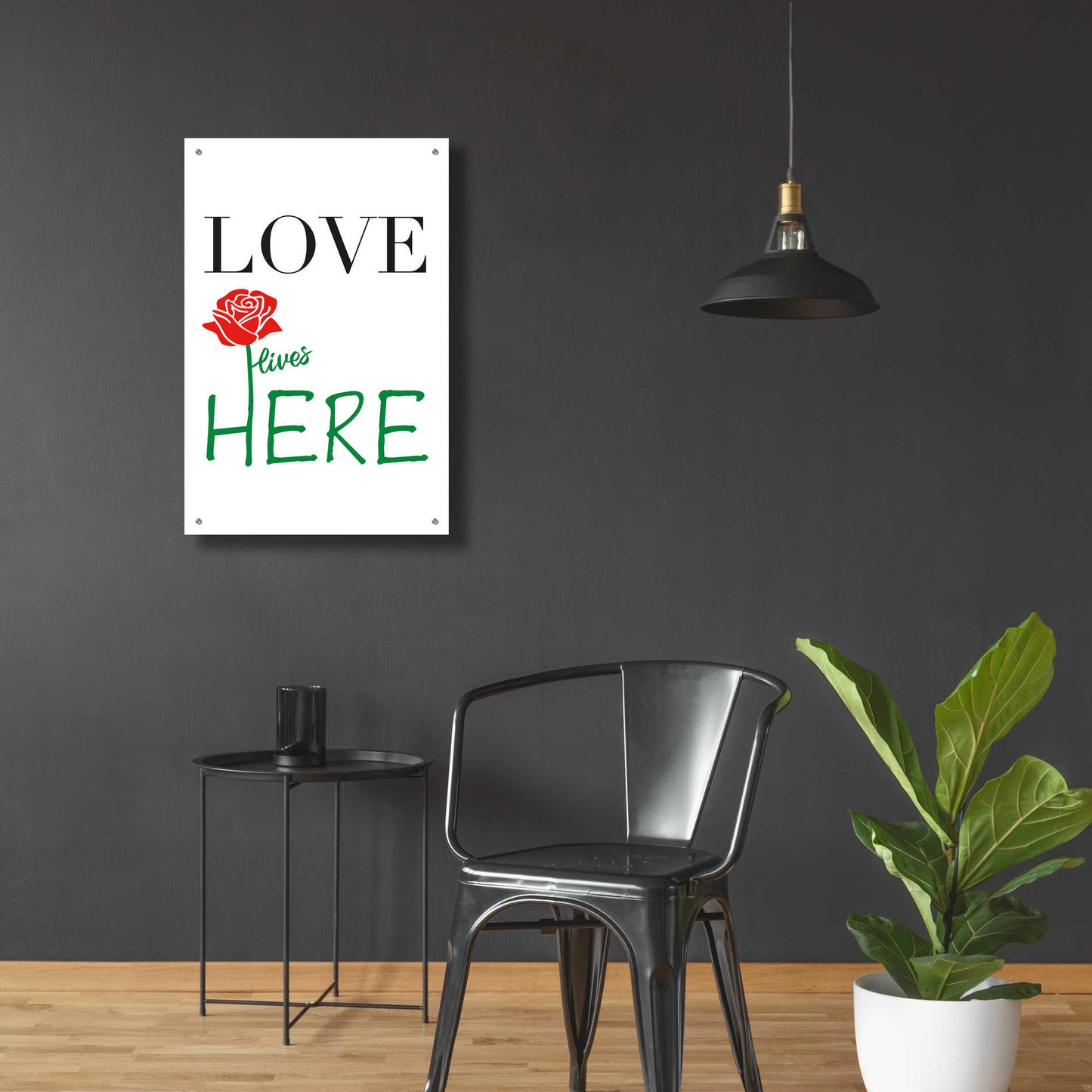 Epic Art 'Love Lives Here' by Cesare Bellassai, Acrylic Glass Wall Art,24x36