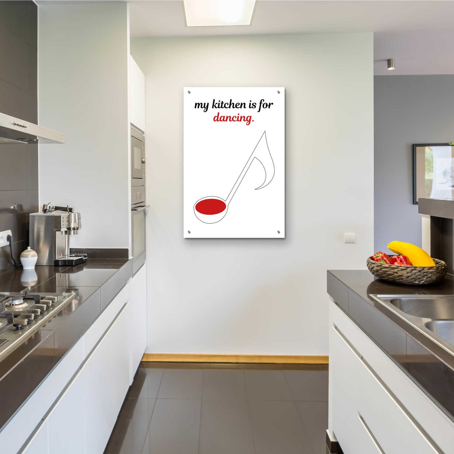 Epic Art 'My Kitchen is for Dancing' by Cesare Bellassai, Acrylic Glass Wall Art,24x36