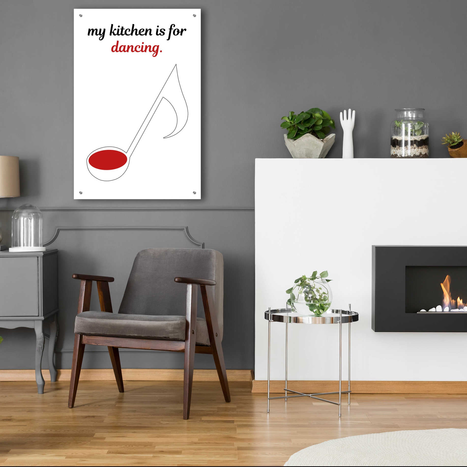 Epic Art 'My Kitchen is for Dancing' by Cesare Bellassai, Acrylic Glass Wall Art,24x36