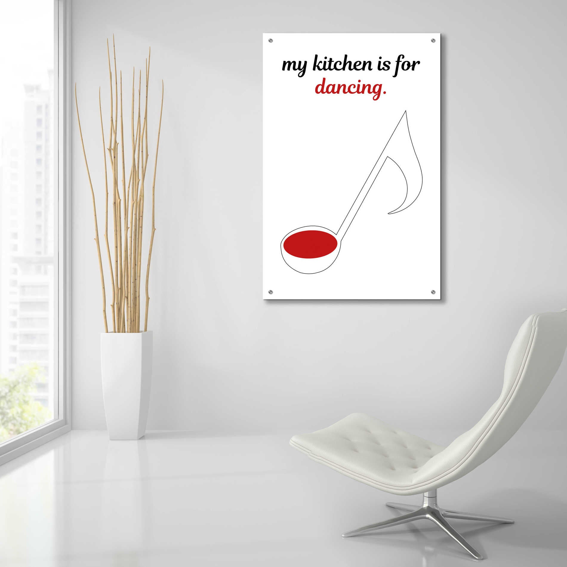 Epic Art 'My Kitchen is for Dancing' by Cesare Bellassai, Acrylic Glass Wall Art,24x36