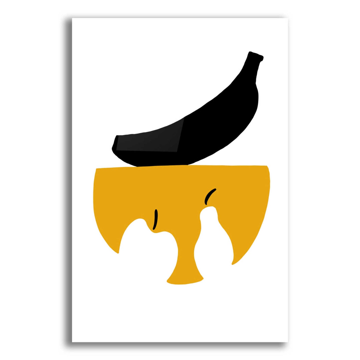Epic Art 'Still Life with Black Banana' by Cesare Bellassai, Acrylic Glass Wall Art,12x18x1.1x0,18x26x1.1x0,26x40x1.74x0,40x60x1.74x0