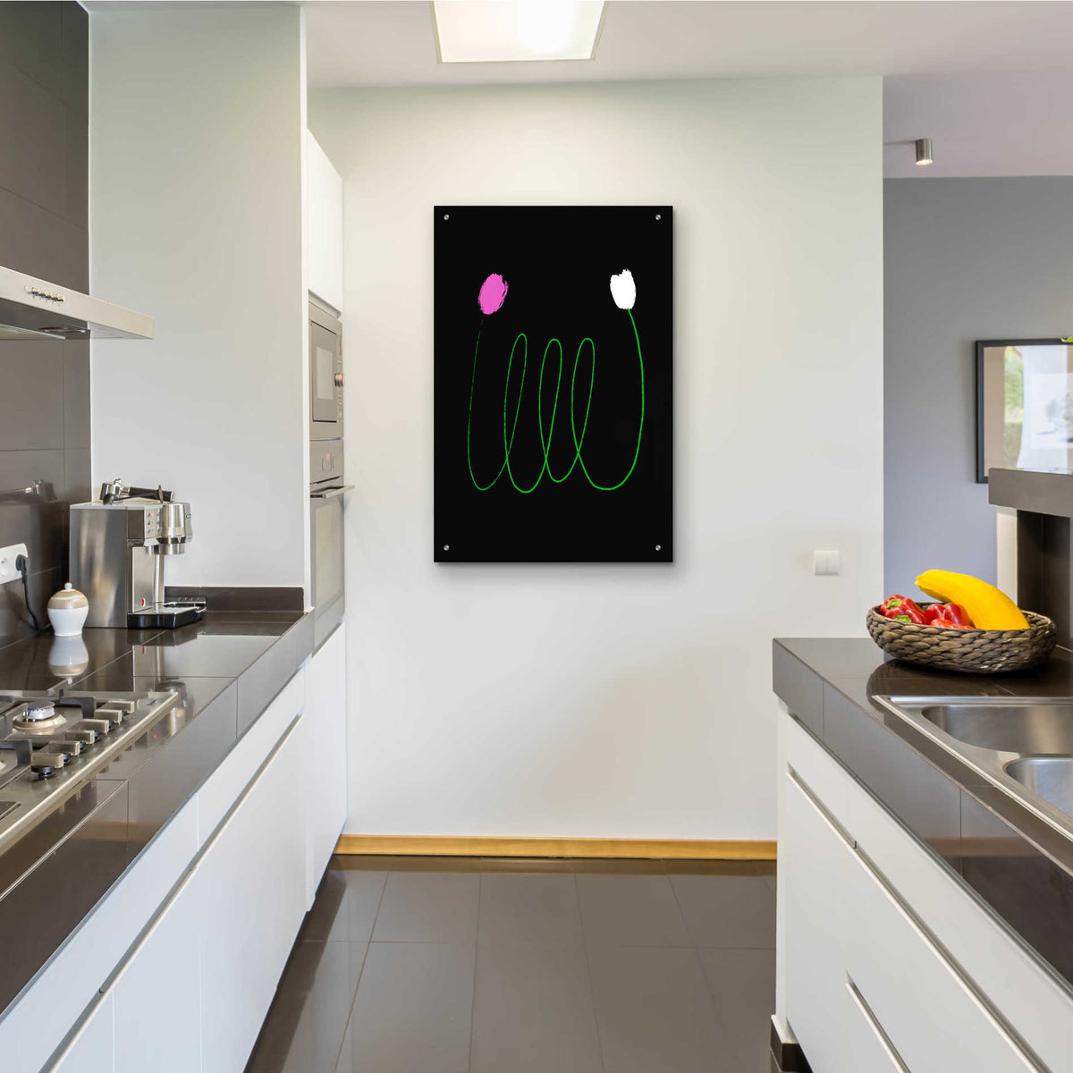 Epic Art 'Two Tulips' by Cesare Bellassai, Acrylic Glass Wall Art,24x36