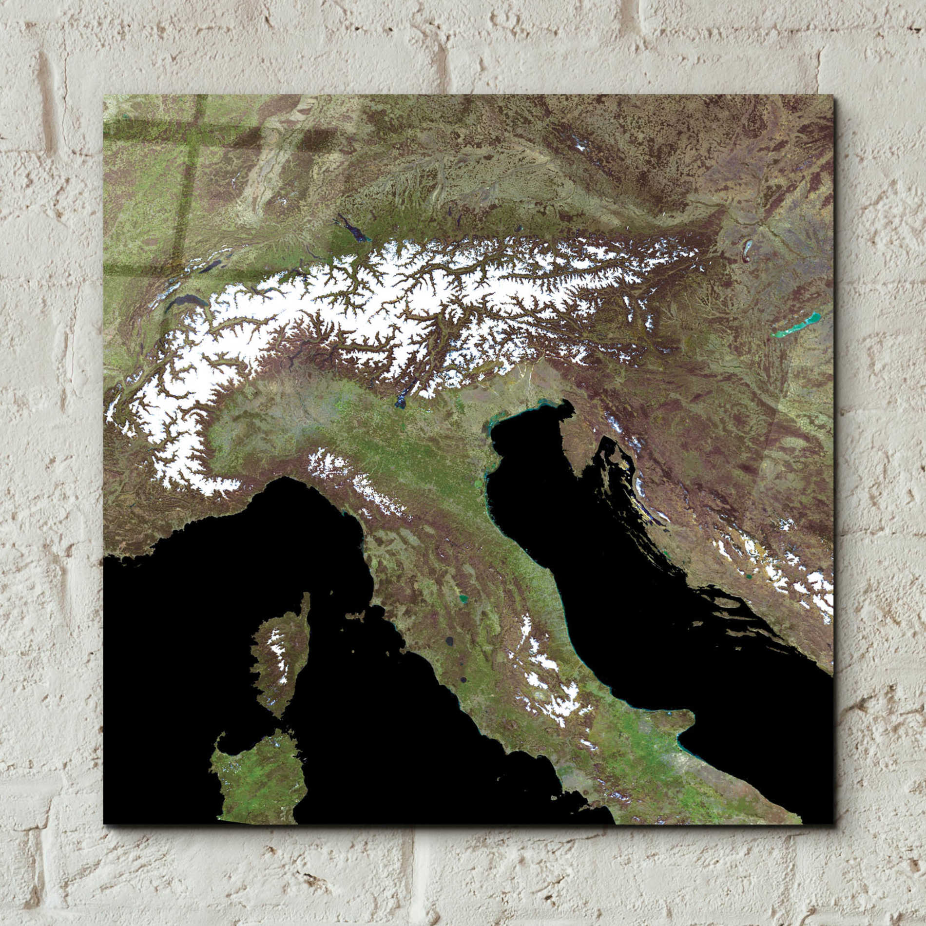 Epic Art 'Earth as Art: Mediterranean Sea' Acrylic Glass Wall Art,12x12
