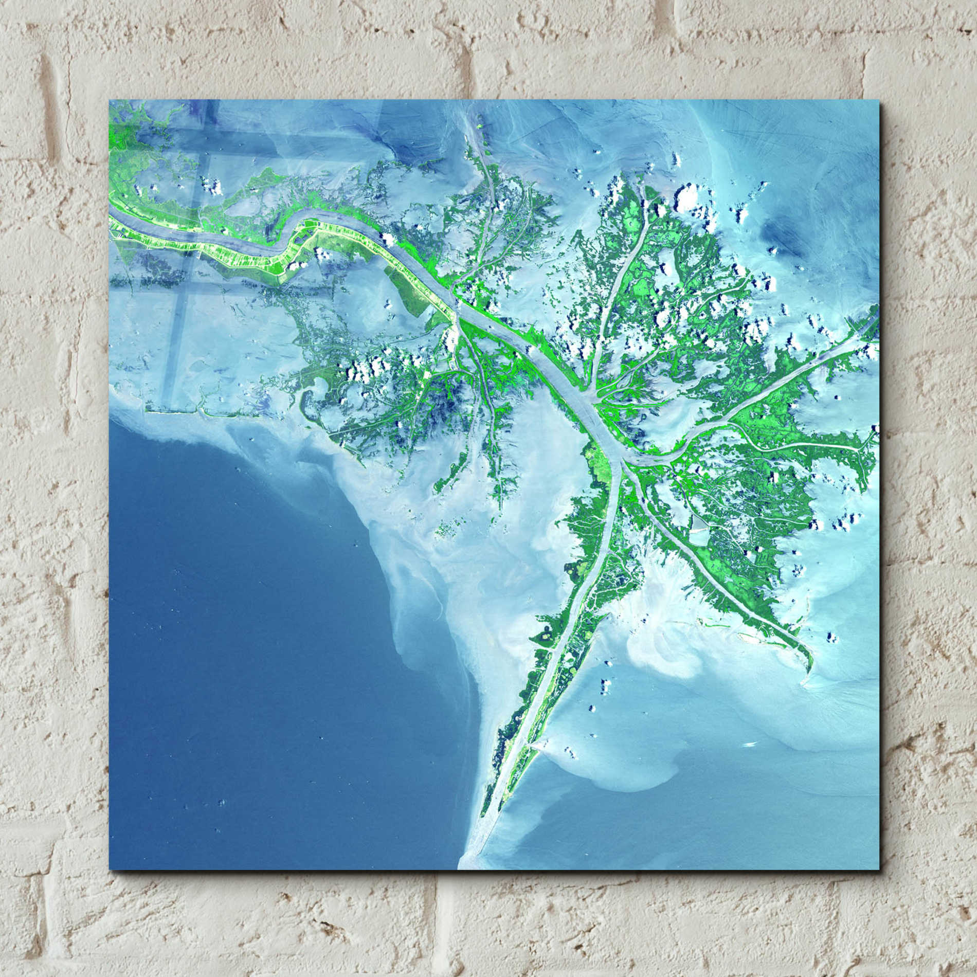 Epic Art 'Earth as Art: Mississippi River Delta' Acrylic Glass Wall Art,12x12