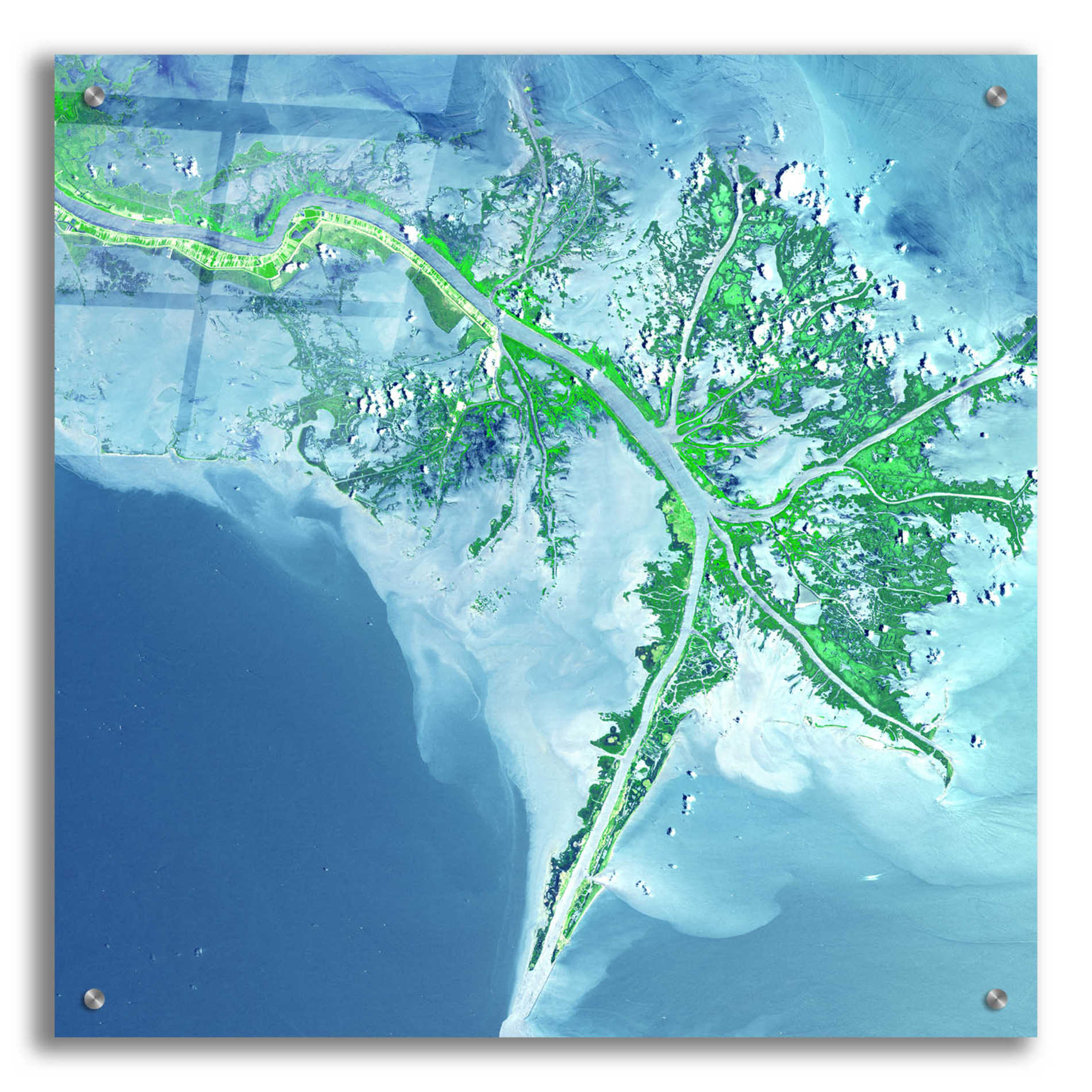 Epic Art 'Earth as Art: Mississippi River Delta' Acrylic Glass Wall Art,24x24