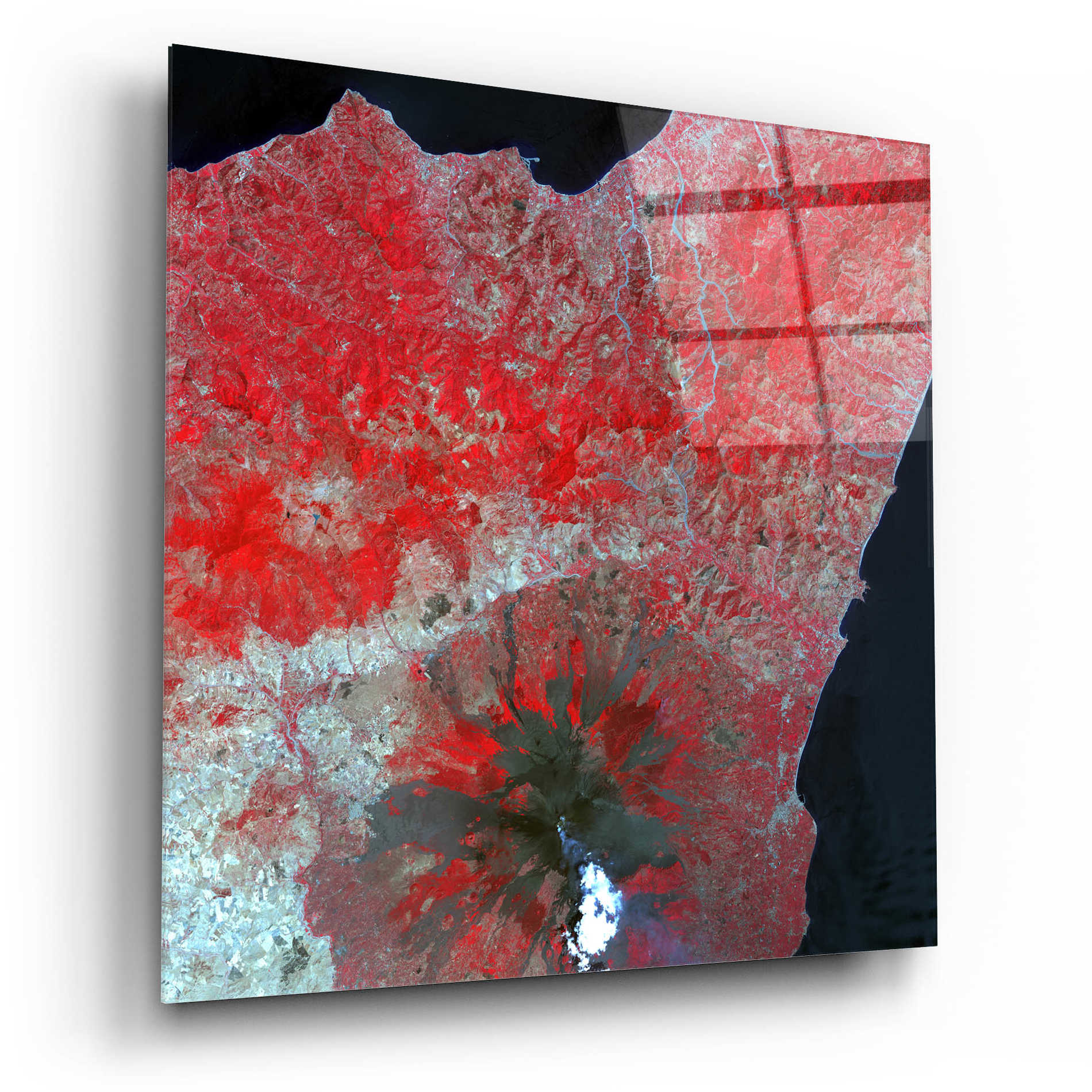 Epic Art 'Earth as Art: Mt. Etna' Acrylic Glass Wall Art,12x12