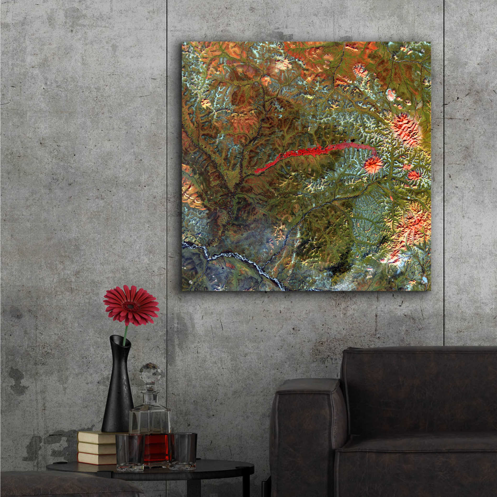 Epic Art 'Earth as Art: Anyuyskiy Volcano,' Acrylic Glass Wall Art,36x36
