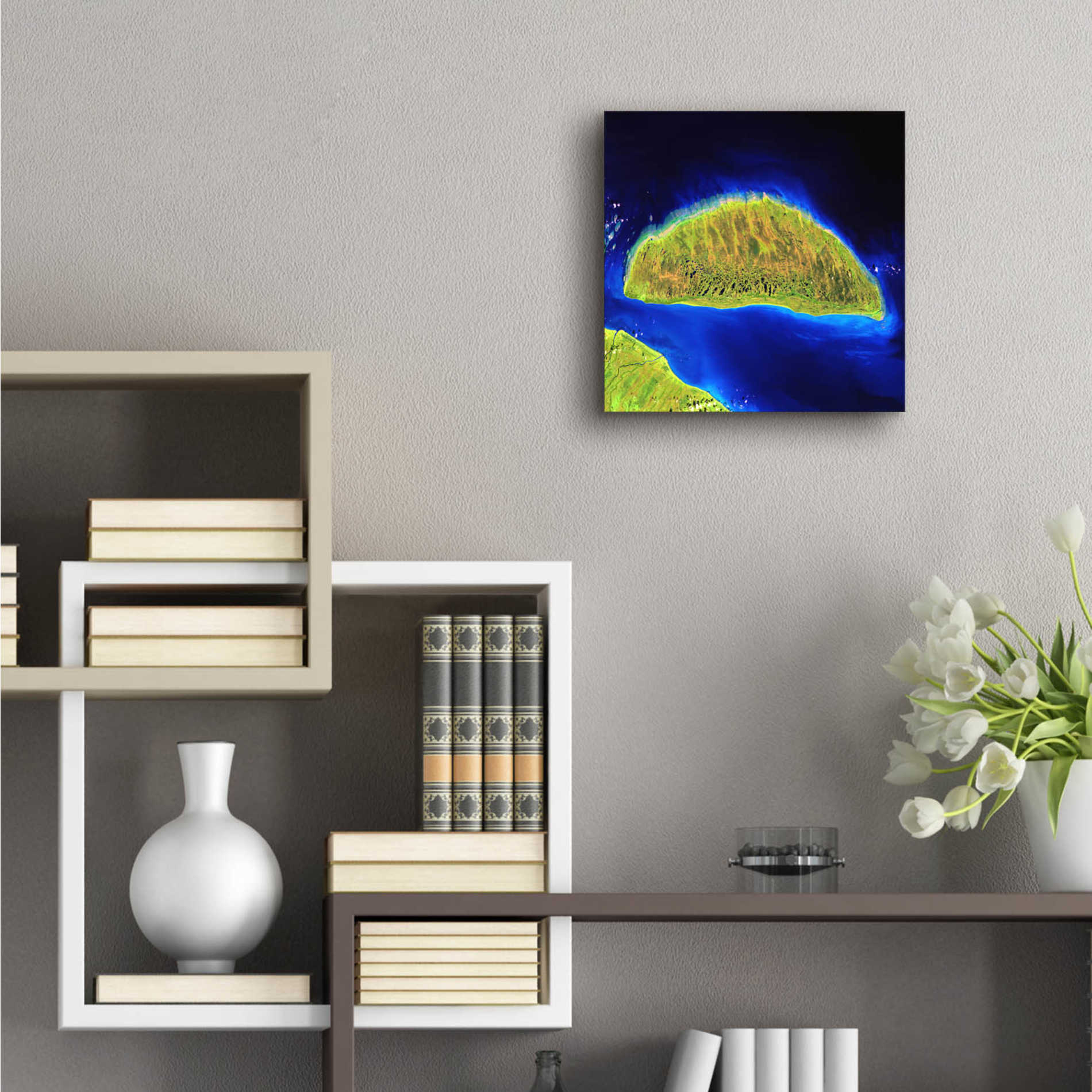 Epic Art 'Earth as Art: Island Rebound,' Acrylic Glass Wall Art,12x12
