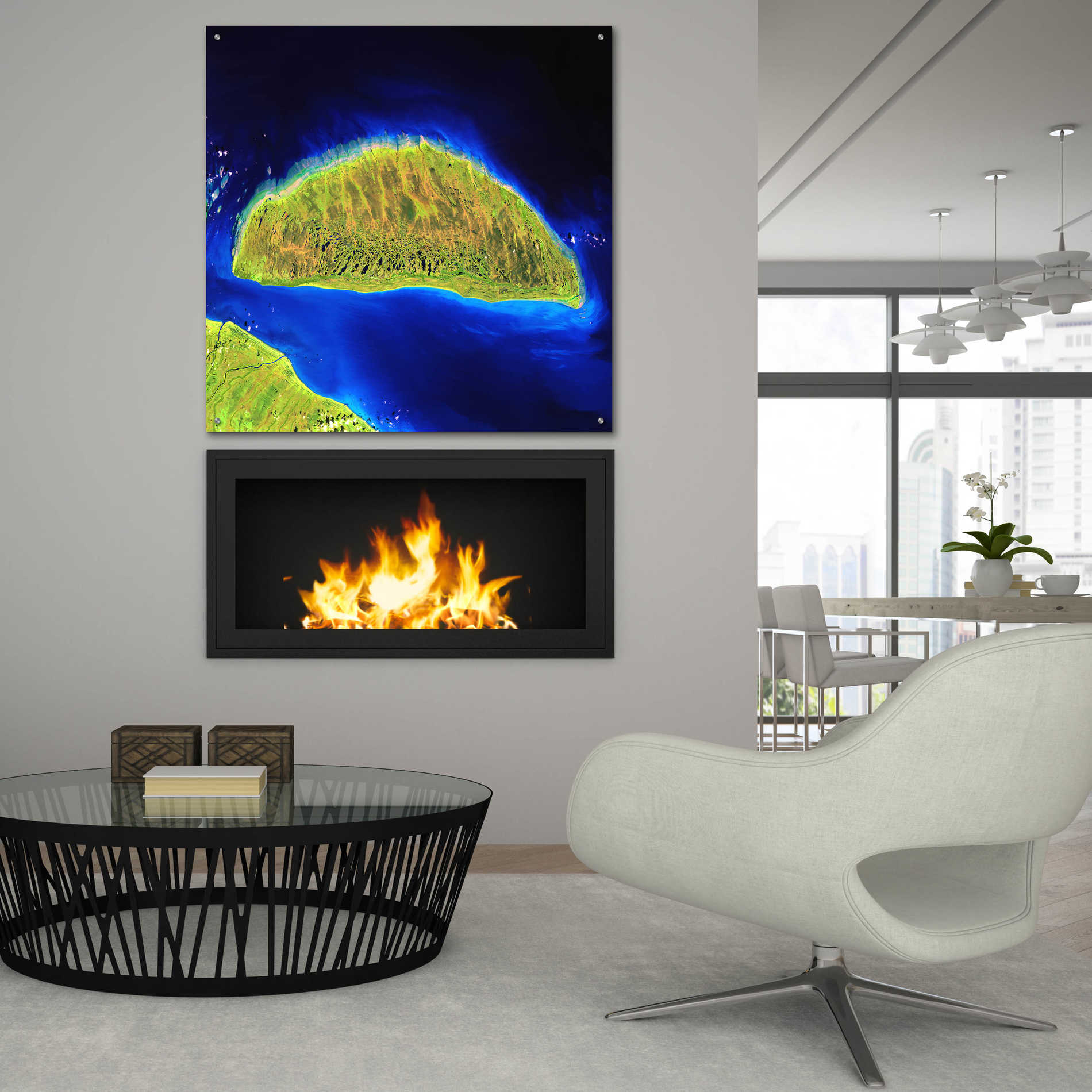 Epic Art 'Earth as Art: Island Rebound,' Acrylic Glass Wall Art,36x36
